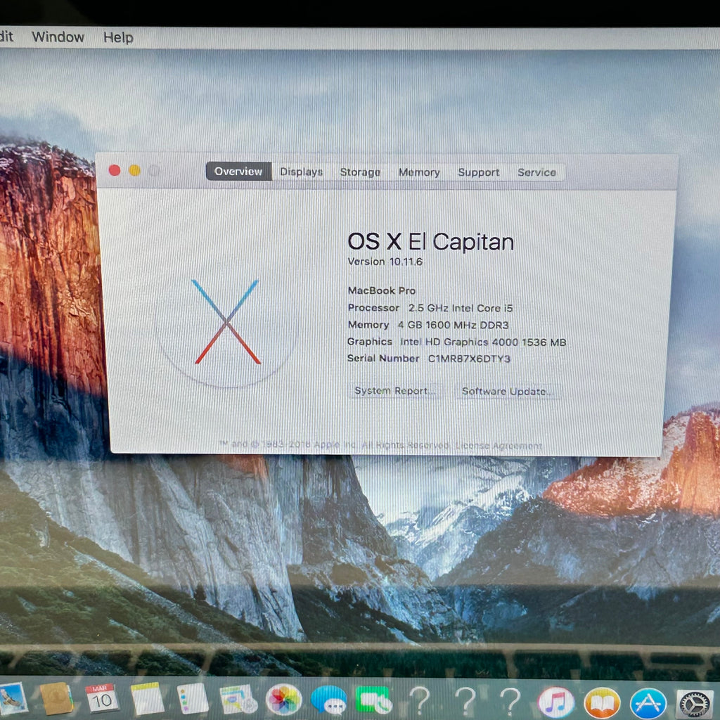 Apple MacBook Pro 13" A1278 i5 4GB RAM 512GB SSD 2012  - Used