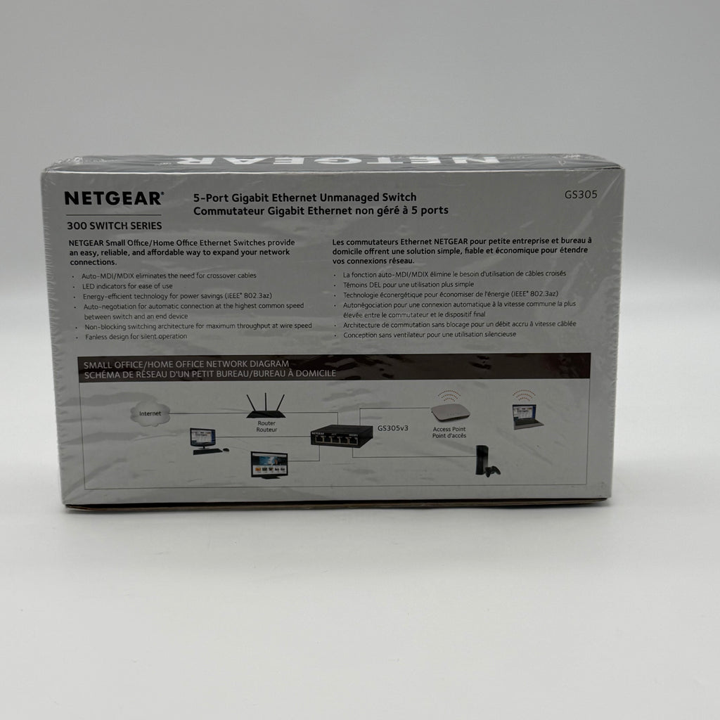 NETGEAR GS305 300 Series 5-Port Gigabit Unmanaged Ethernet Switch RJ-45 NIB
