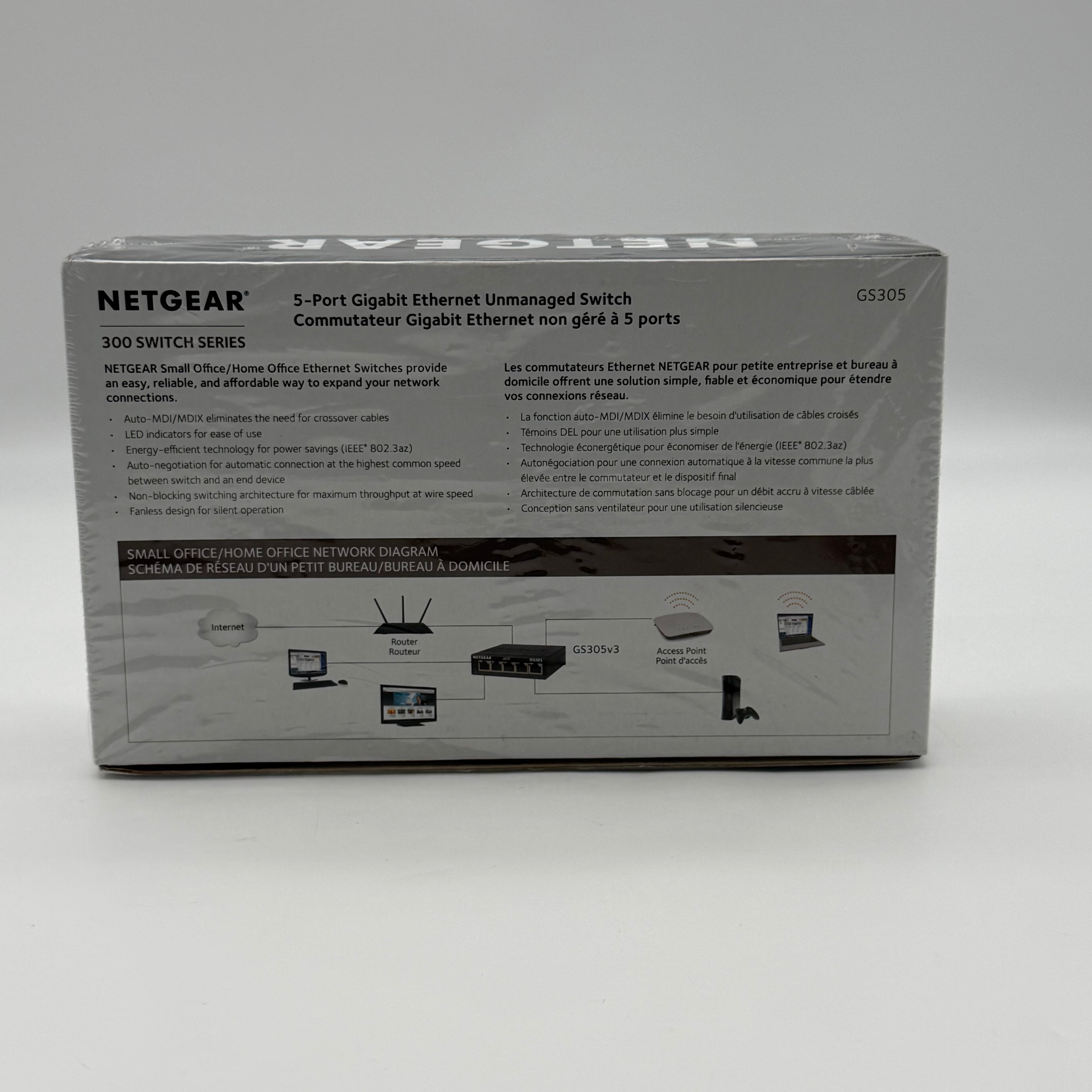 NETGEAR GS305 300 Series 5-Port Gigabit Unmanaged Ethernet Switch RJ-45 NIB