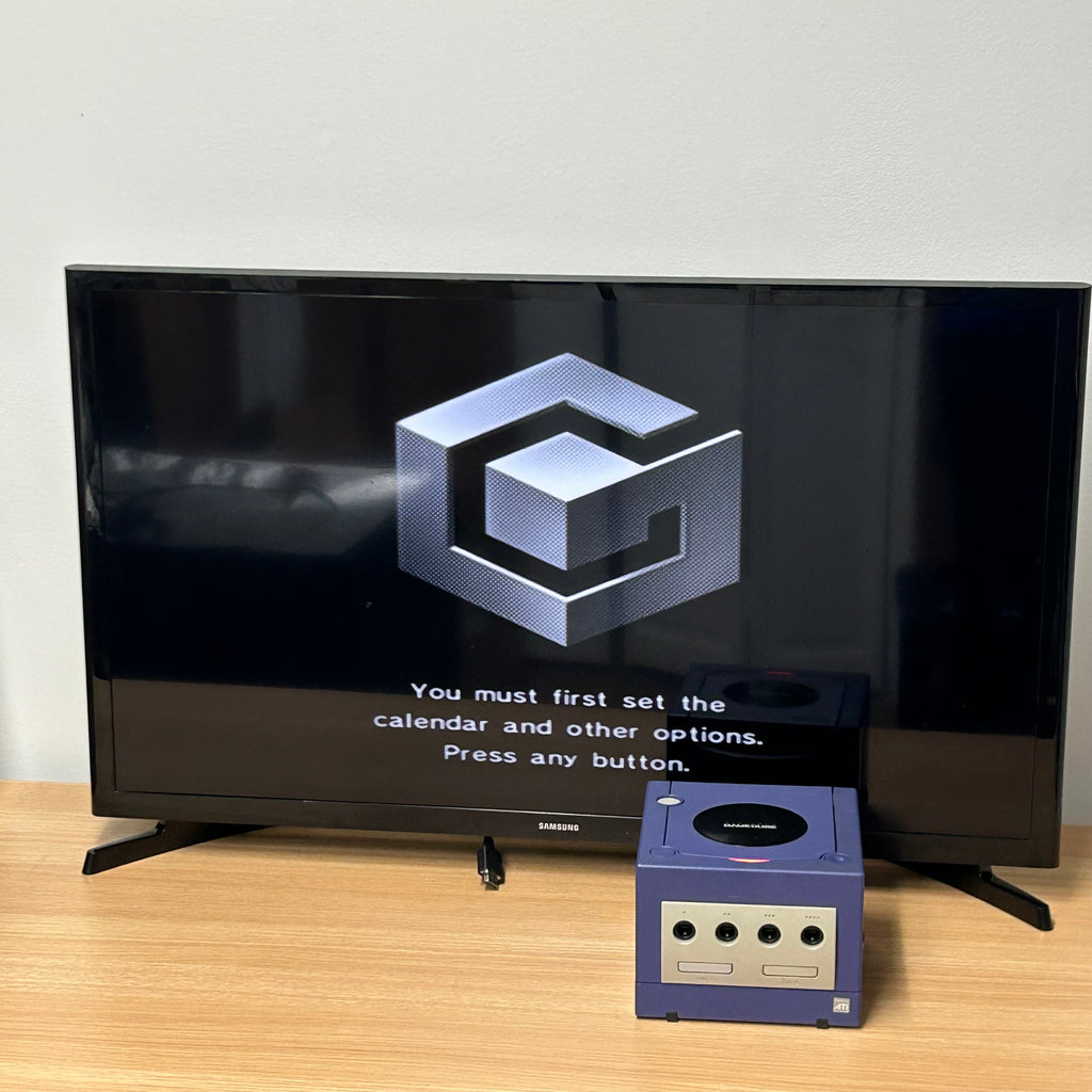 Nintendo GameCube Indigo DOL-001 Console Bundle 2 Controllers 2 Games TESTED