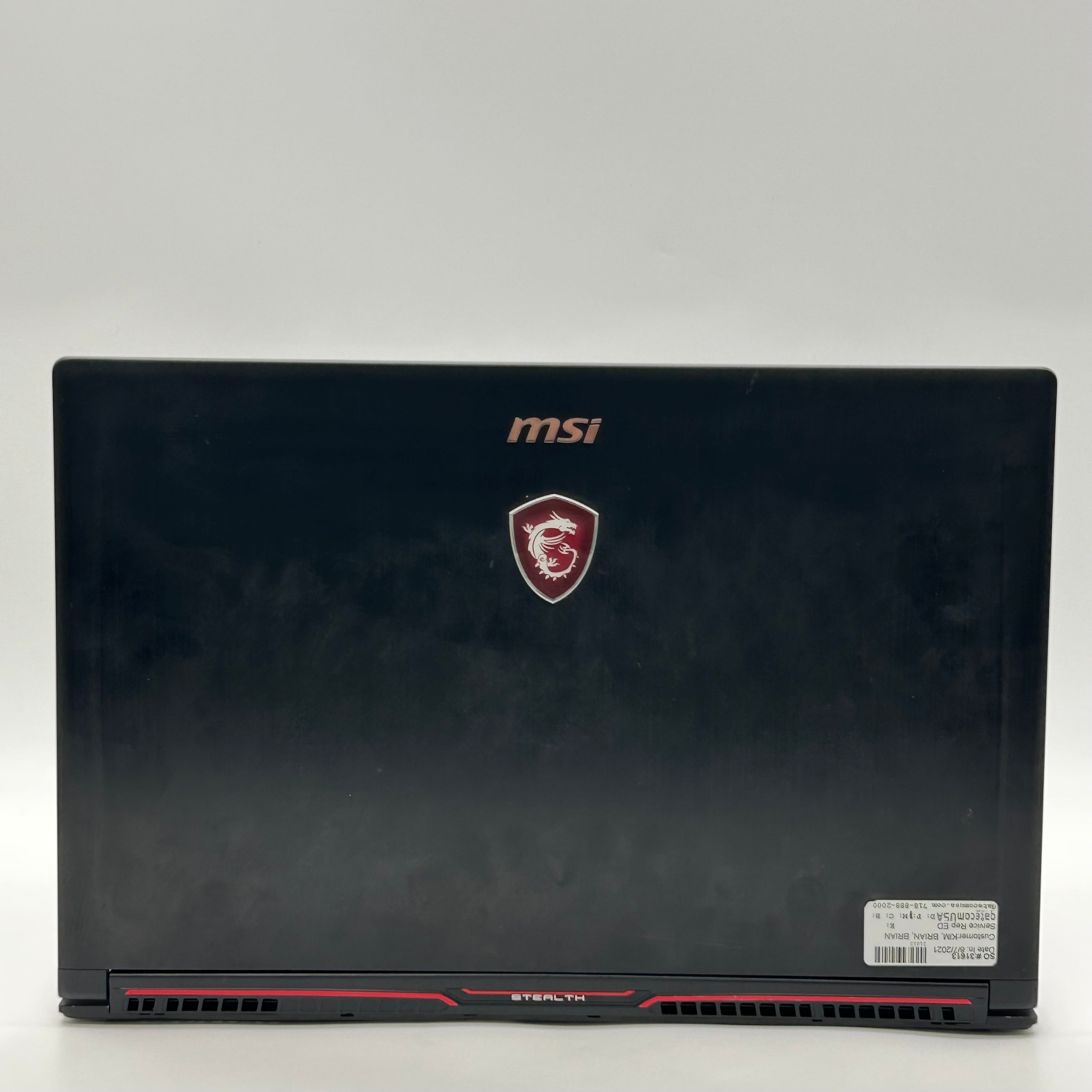 MSI GS63 Stealth 8RE 15.6" FHD 120Hz Intel Core i7-8750H 16GB RAM 256GB SSD 1TB HDD Black Gaming Laptop Used With Box