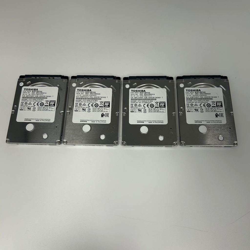Toshiba MQ01ABF032 320GB 2.5" 5400RPM HDD Lot of 4 - Untested