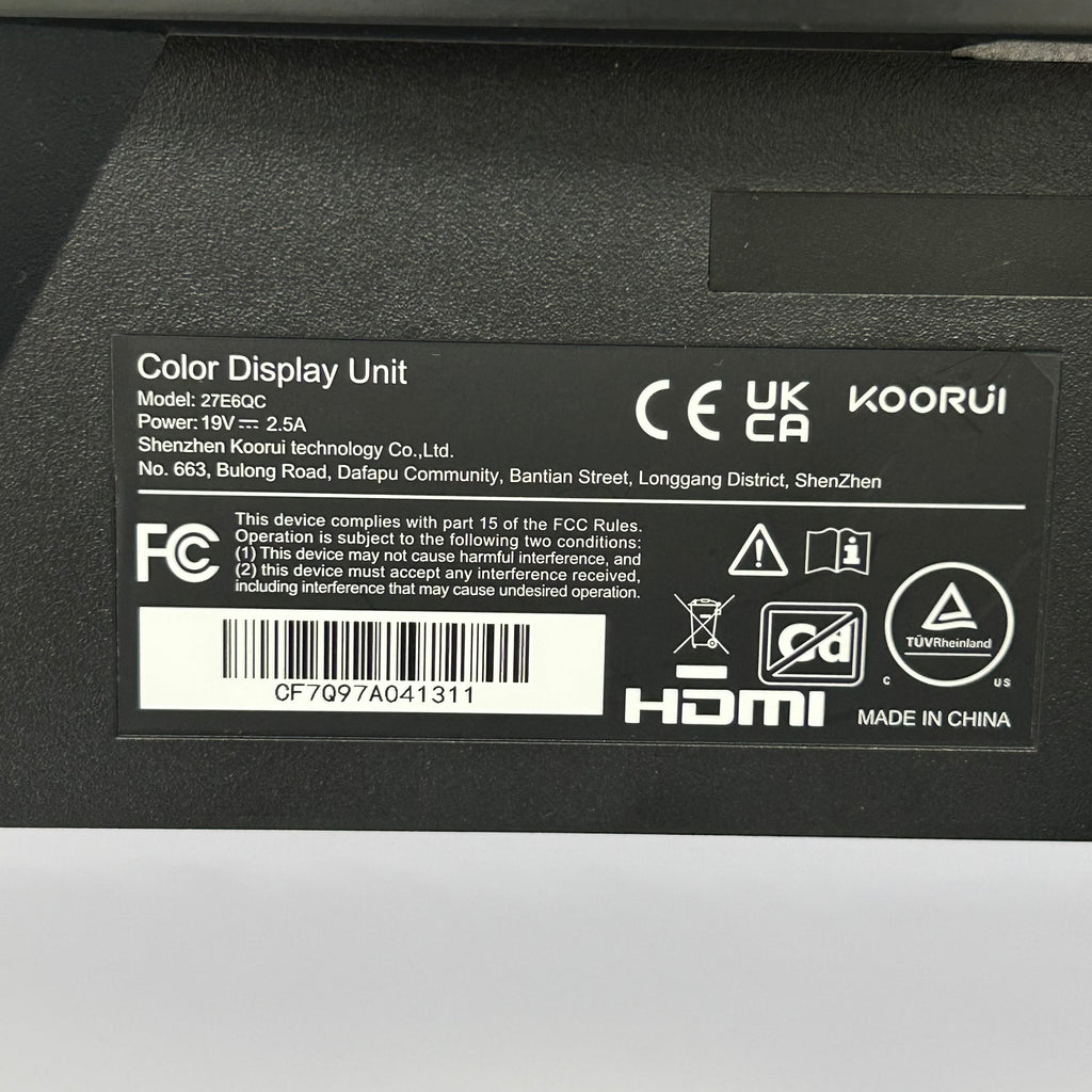 KOORUI 27E6QC 27 Inch Computer Monitor, QHD 2560P Gaming Monitor 144Hz