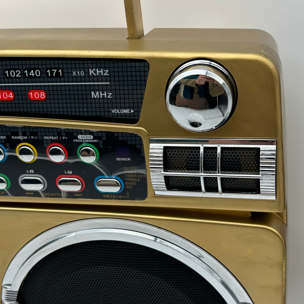 LASONIC I-931 BOOMBOX Gold Pro Audio Equipment with Bag - Used