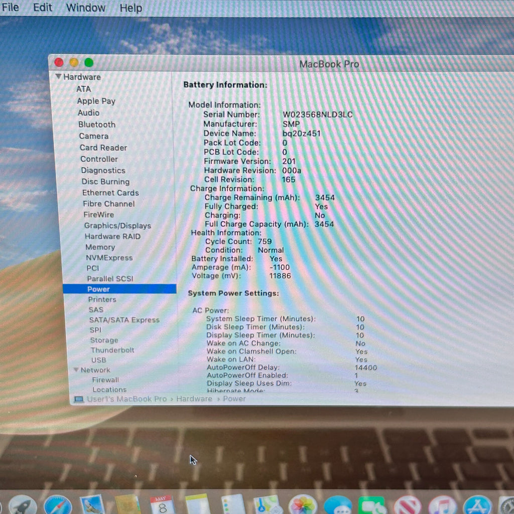 Apple MacBook Pro 13 Mid-2012 i5 2.5GHz 4GB 500GB 759 Cycles On Battery A1278