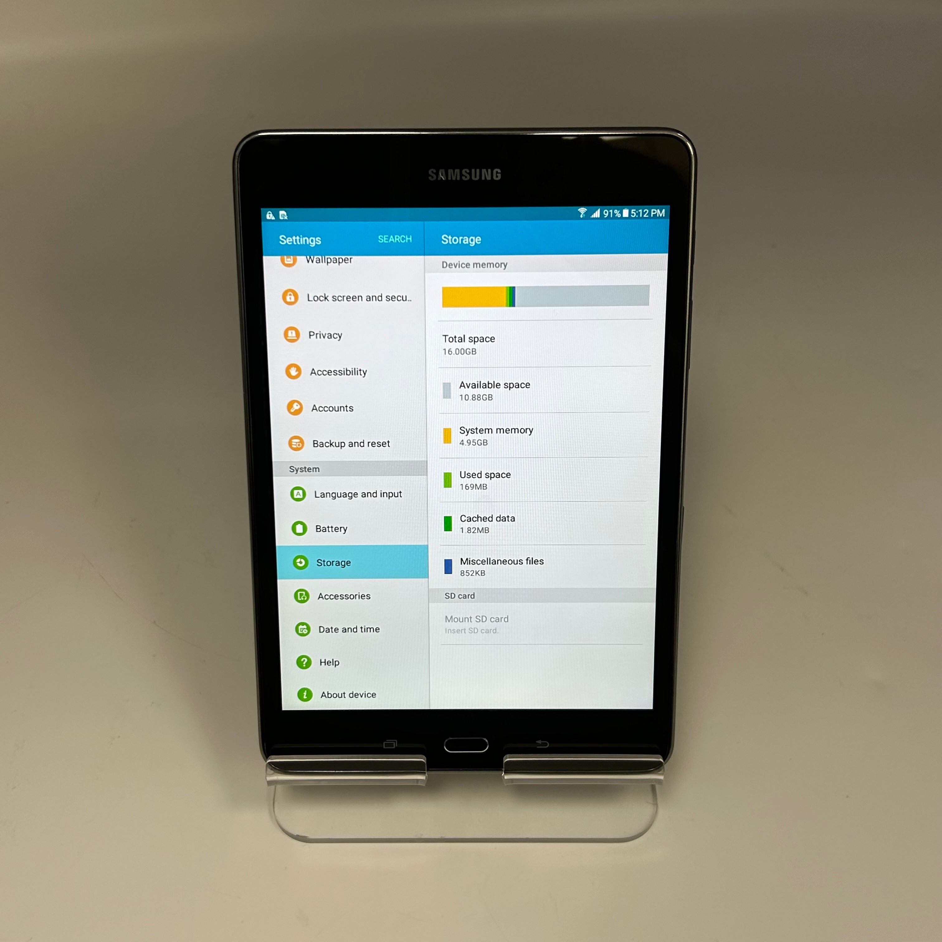 Samsung Galaxy Tab A SM-T357T 16GB (T-Mobile) Black 8" Tablet