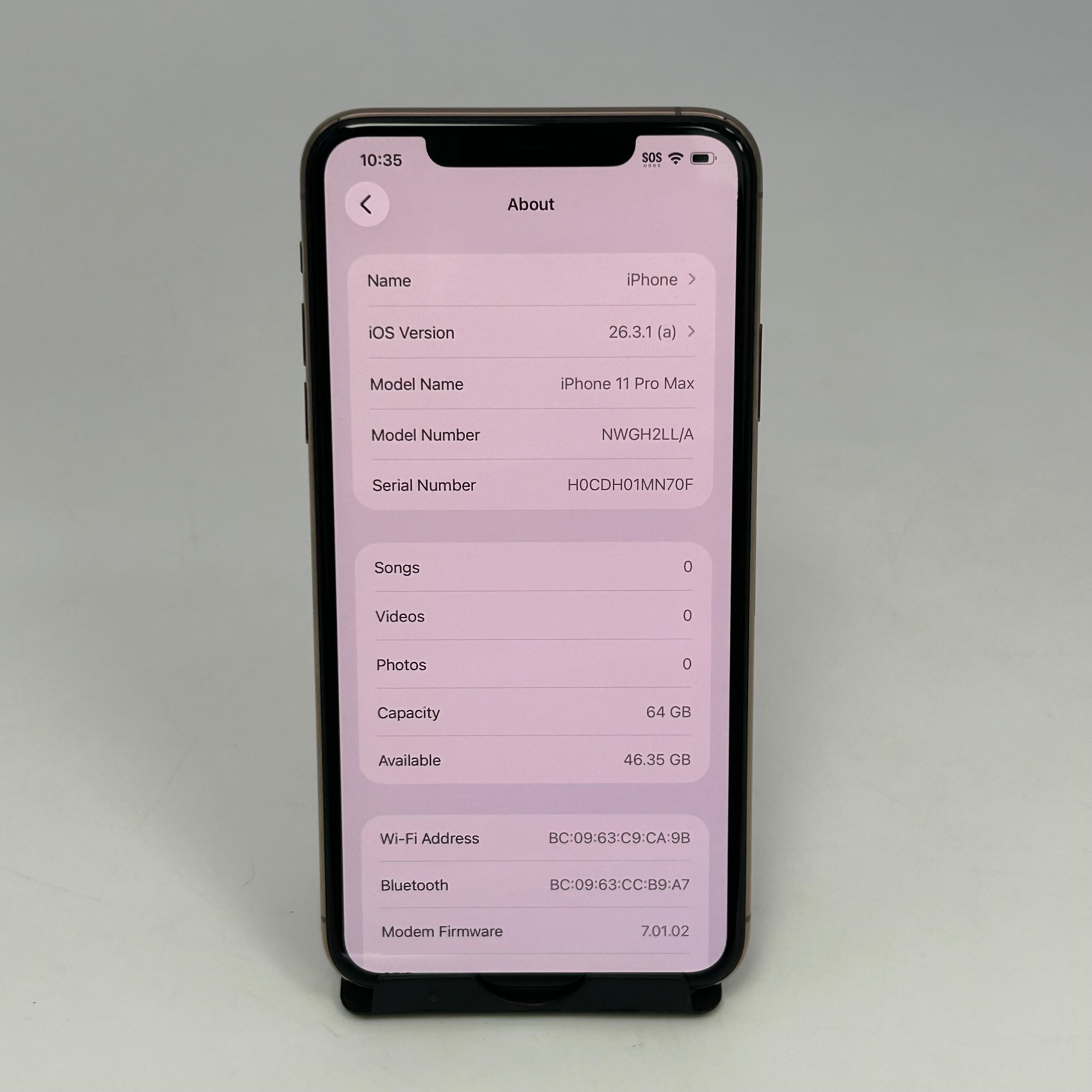 Apple iPhone 11 Pro Max A2161 Unlocked 64GB Gold 83% BH
