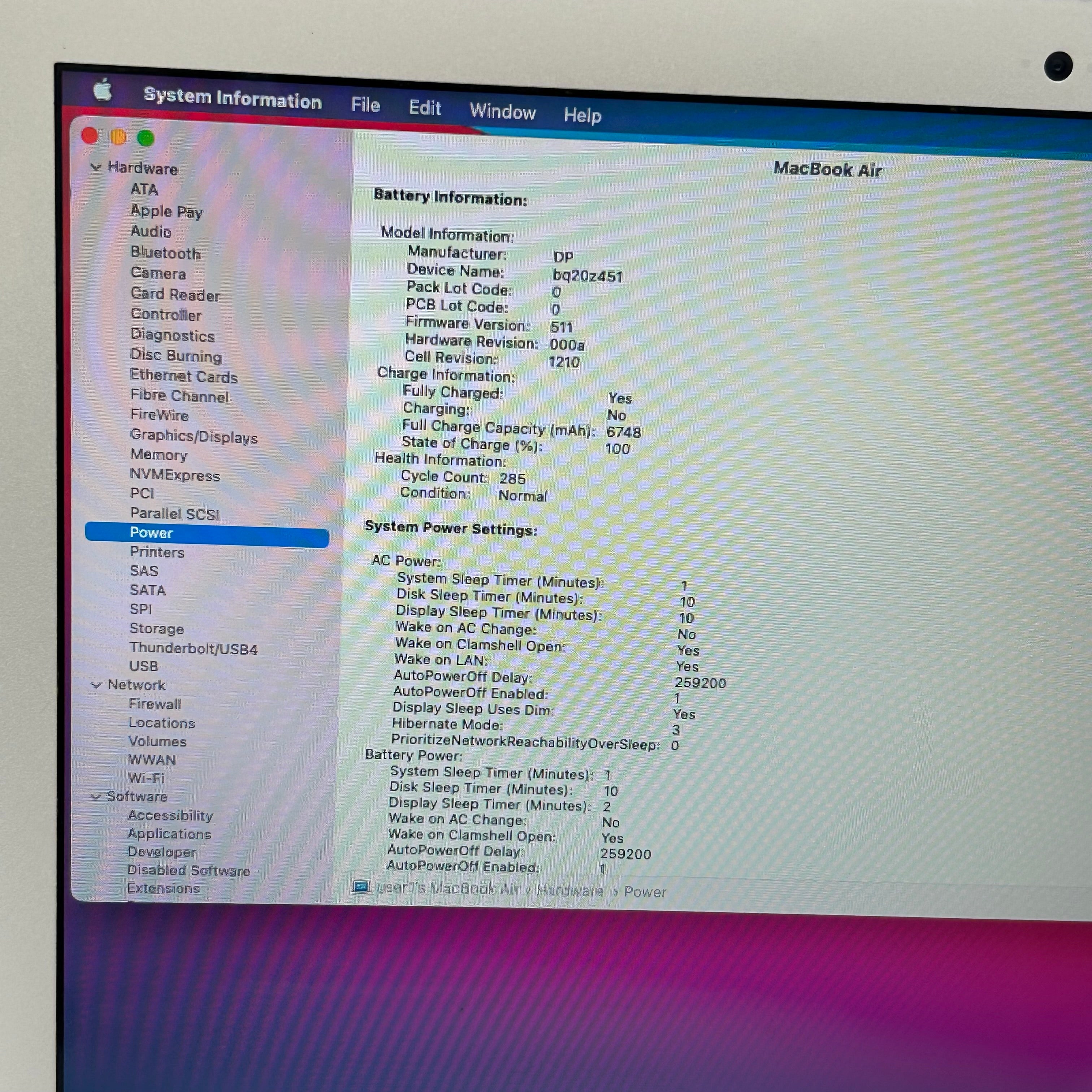 Apple MacBook Air 13" 2017 A1466 Core i5 1.8GHZ 8GB 256GB SSD  - Silver - Used