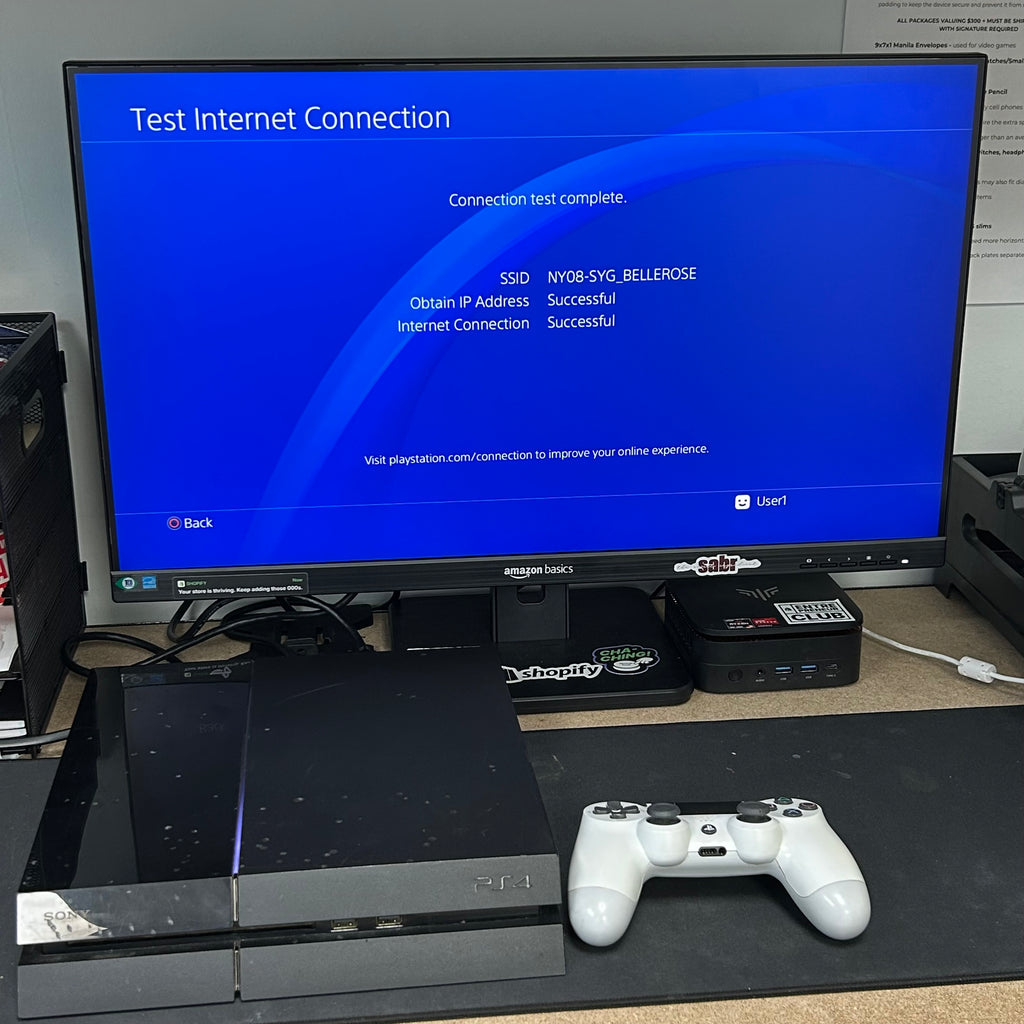 Sony PS4 Console 500GB CUH-1115A Bundle Black - Tested - Controllers Have Drift