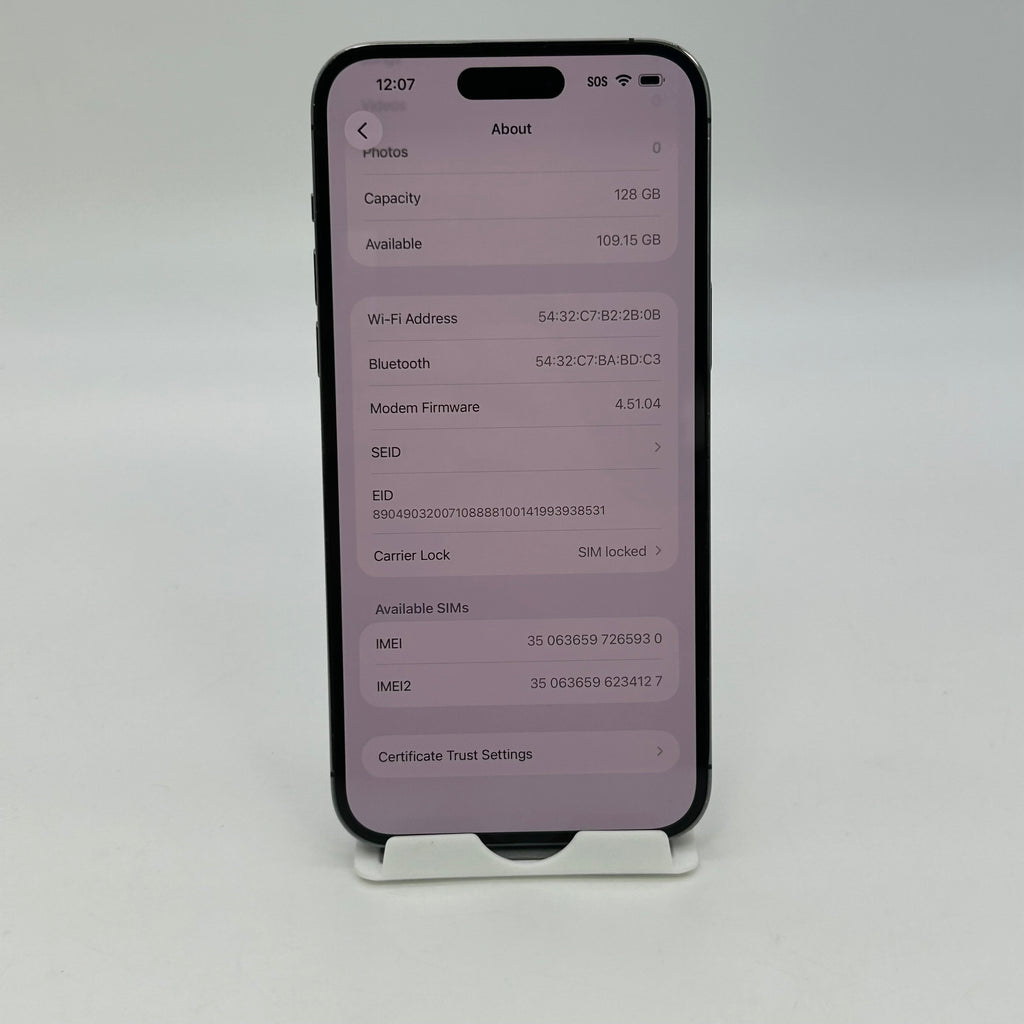 iPhone 14 Pro Max 128GB Deep Purple MQ8R3LL/A | Spectrum | 76% Batt Service