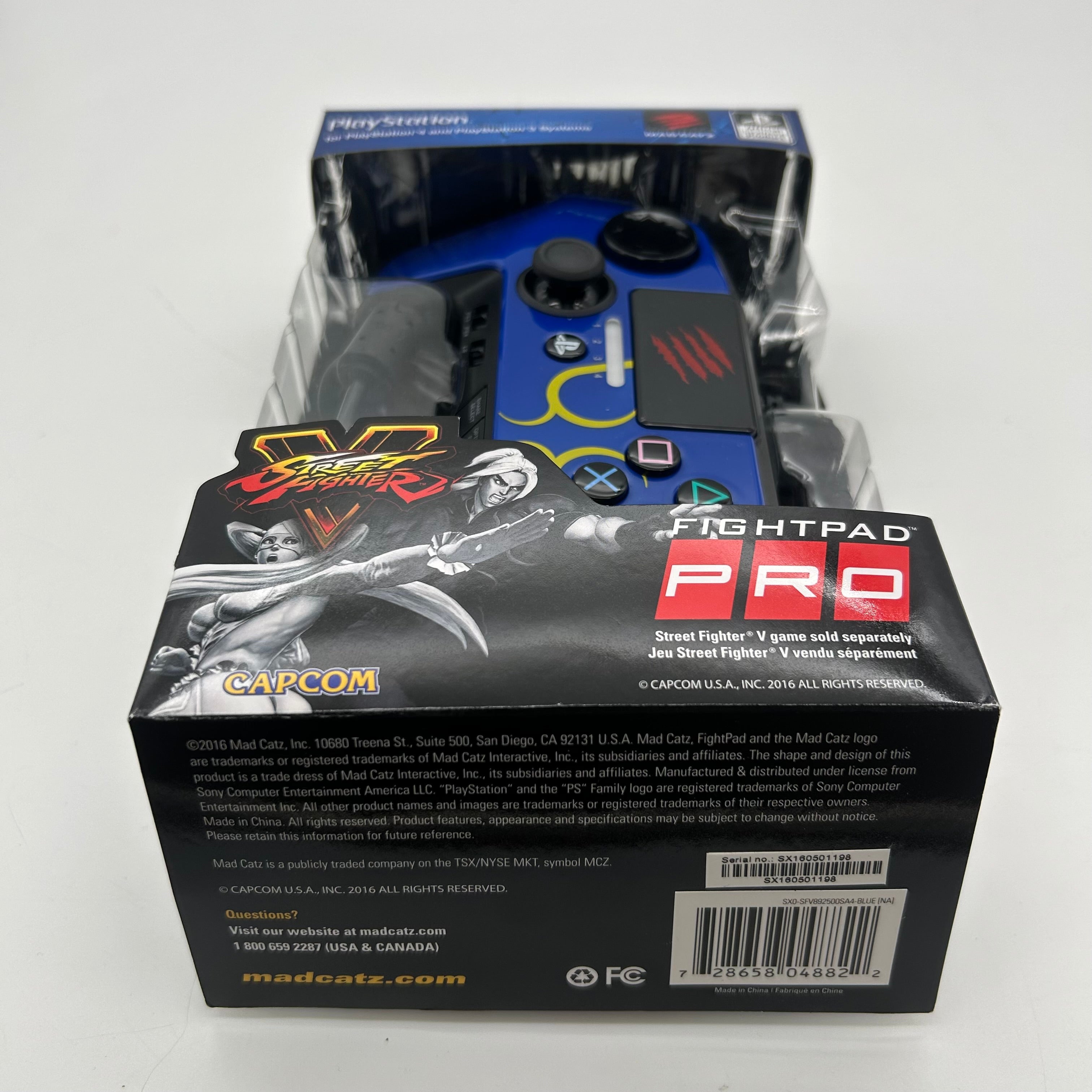 Mad Catz Street Fighter V FightPad PRO Playstation PS4 / PS3 Blue - NEW open box