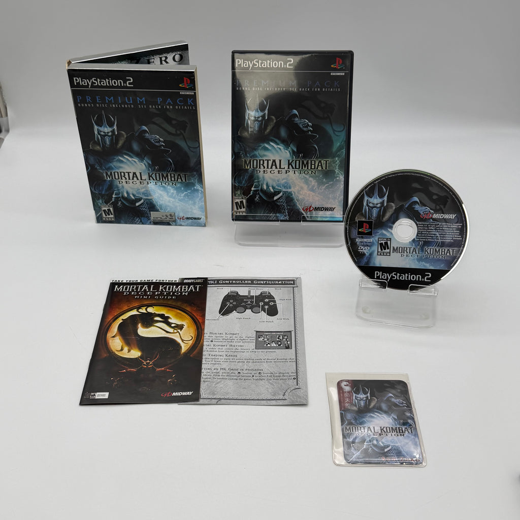 Mortal Kombat Deception Premium Pack (PlayStation 2, PS2 2004) CIB W/ Metal Card