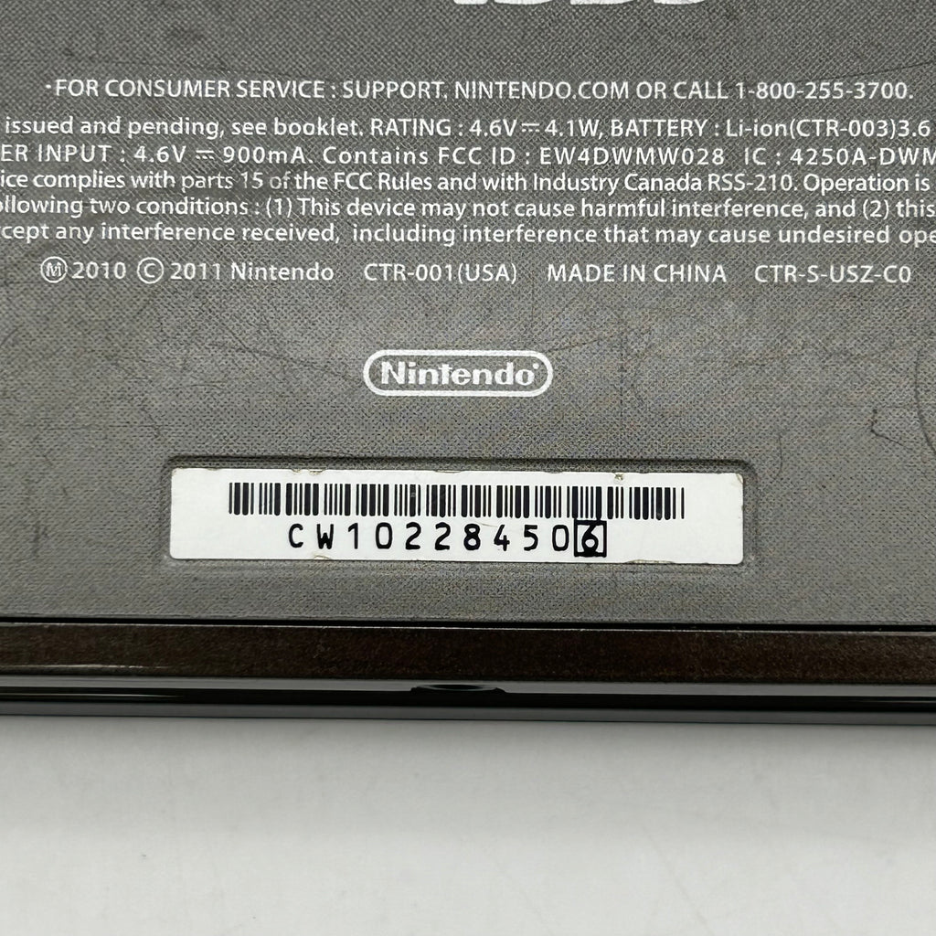 Nintendo 3DS BLACK CTR-001 Console - No Charger/Stylus - Tested
