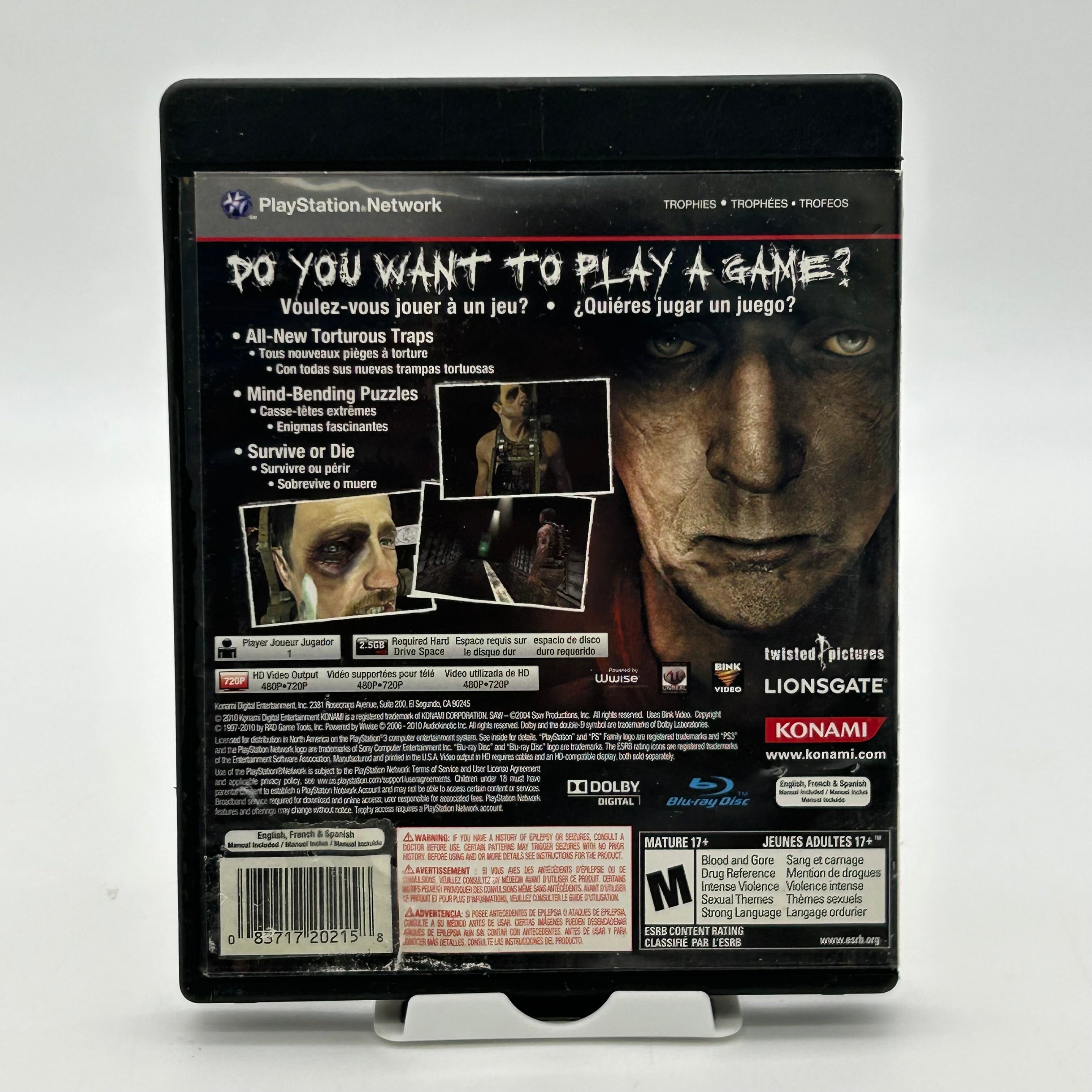 Saw II 2 Flesh and Blood (PS3, 2010) Complete CIB w/ Manual - Cracked Case