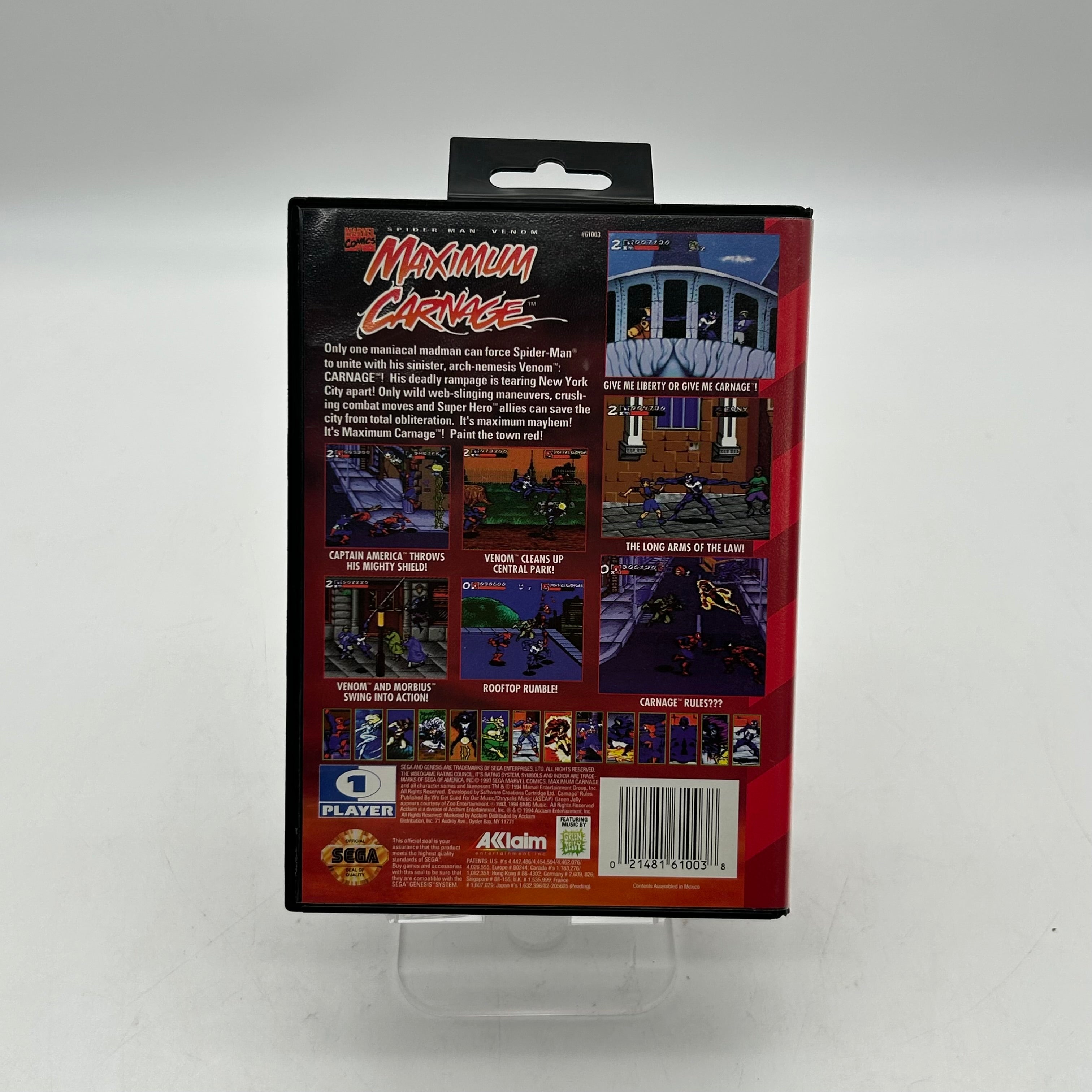 Spider-Man Venom Maximum Carnage Sega Genesis Case, Game, Manual - Tested