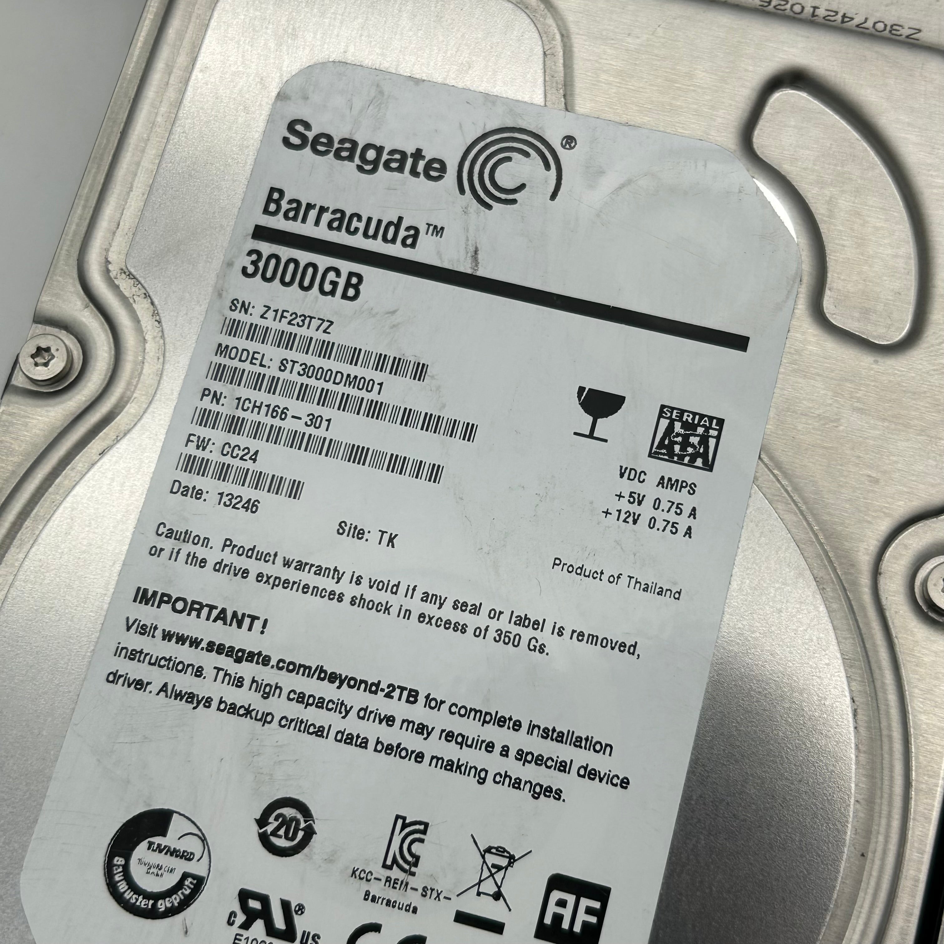 Lot of 5 Seagate 3TB 3000GB Desktop 3.5" Hard Drives ST3000DM01 - Untested As-Is