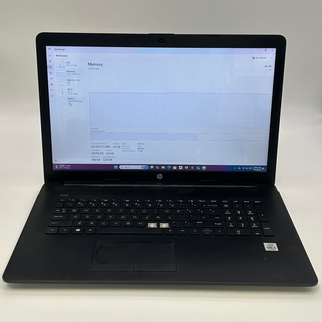 HP 17-by3613dx 17-inch Laptop Core i5 10th Gen 8GB RAM 256GB SSD - *READ*