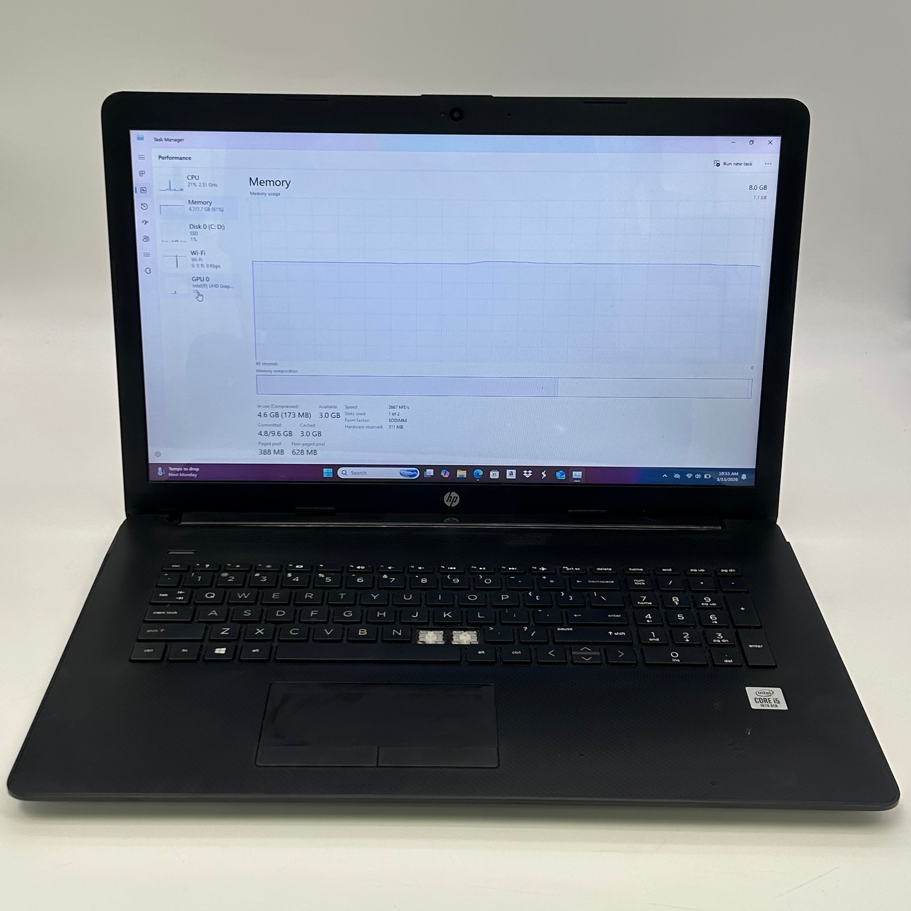 HP 17-by3613dx 17-inch Laptop Core i5 10th Gen 8GB RAM 256GB SSD - *READ*