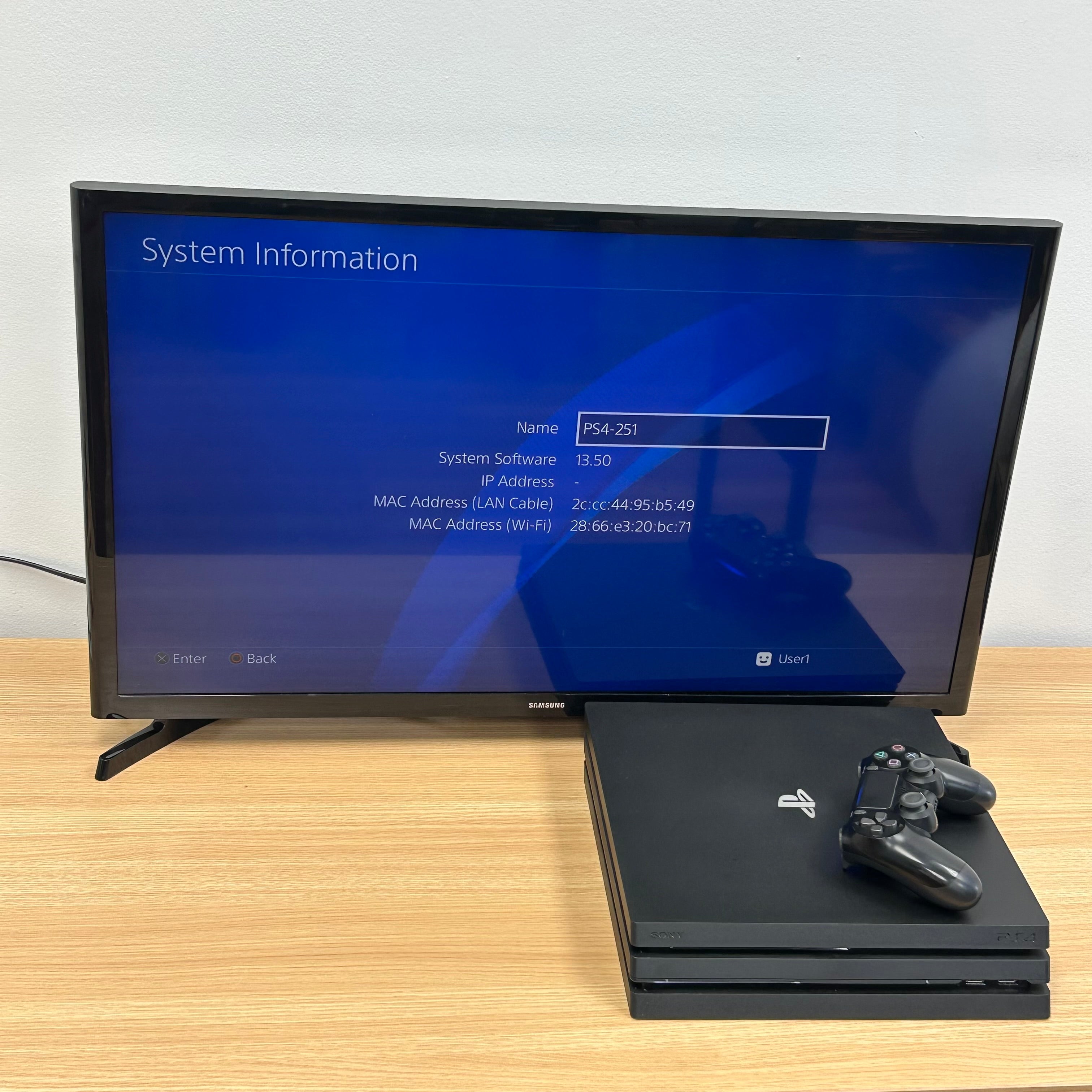 Sony PlayStation 4 Pro 1TB Game Console CUH-7215B W/ Controller