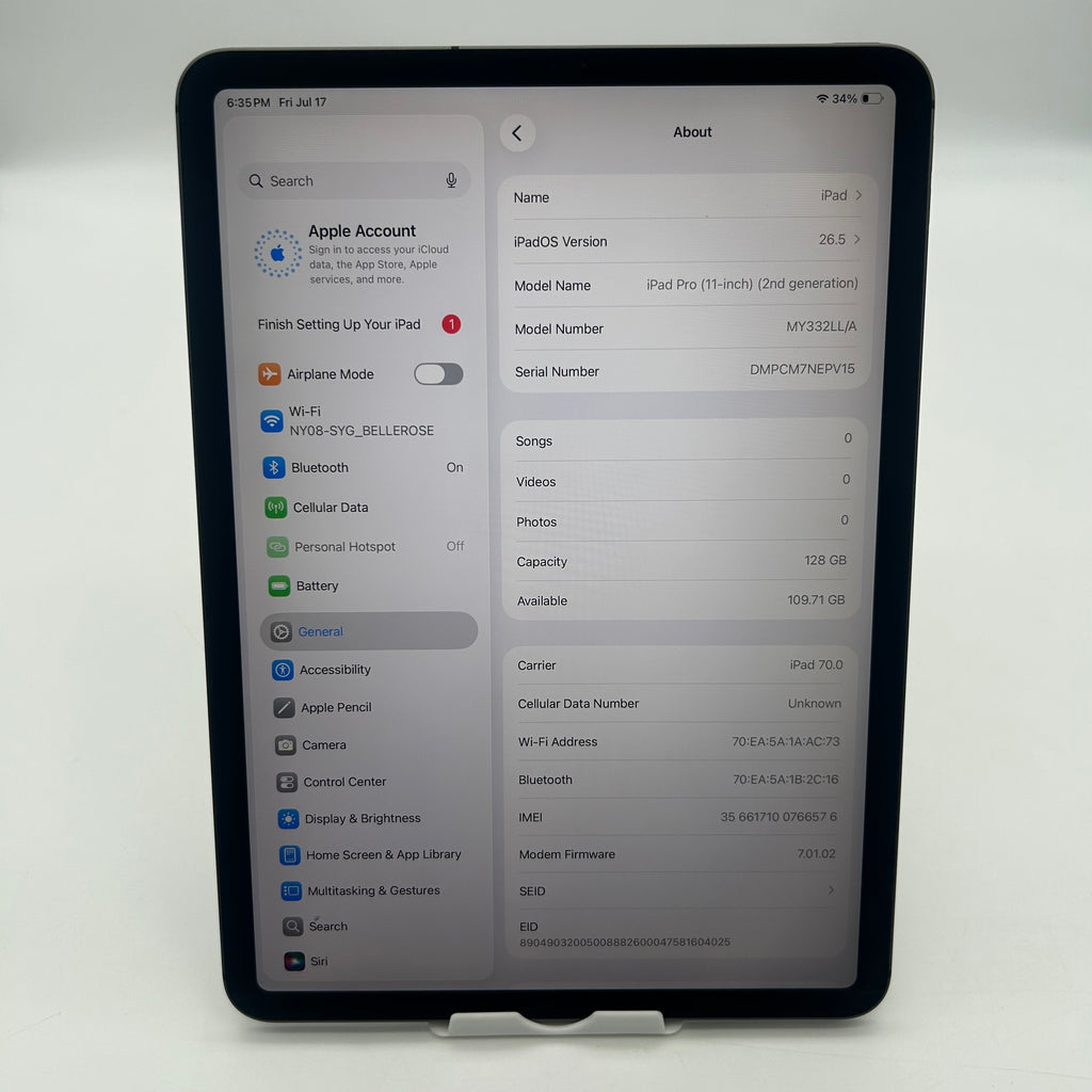 Apple iPad Pro 11" (2nd Gen) 128GB A2068 Space Gray (Unlocked) READ