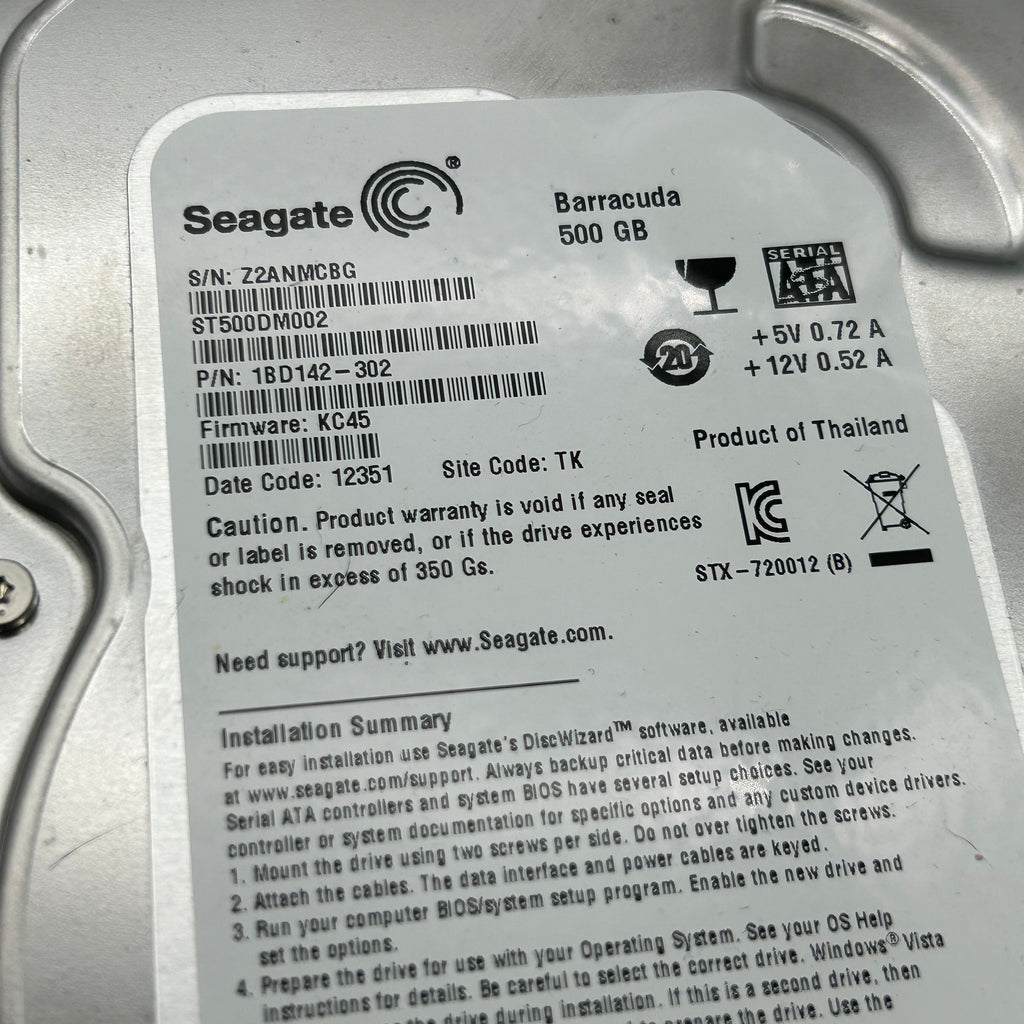 Lot of 11 Seagate Barracuda 500GB 3.5" SATA Hard Drives ST500DM002 UNTESTED