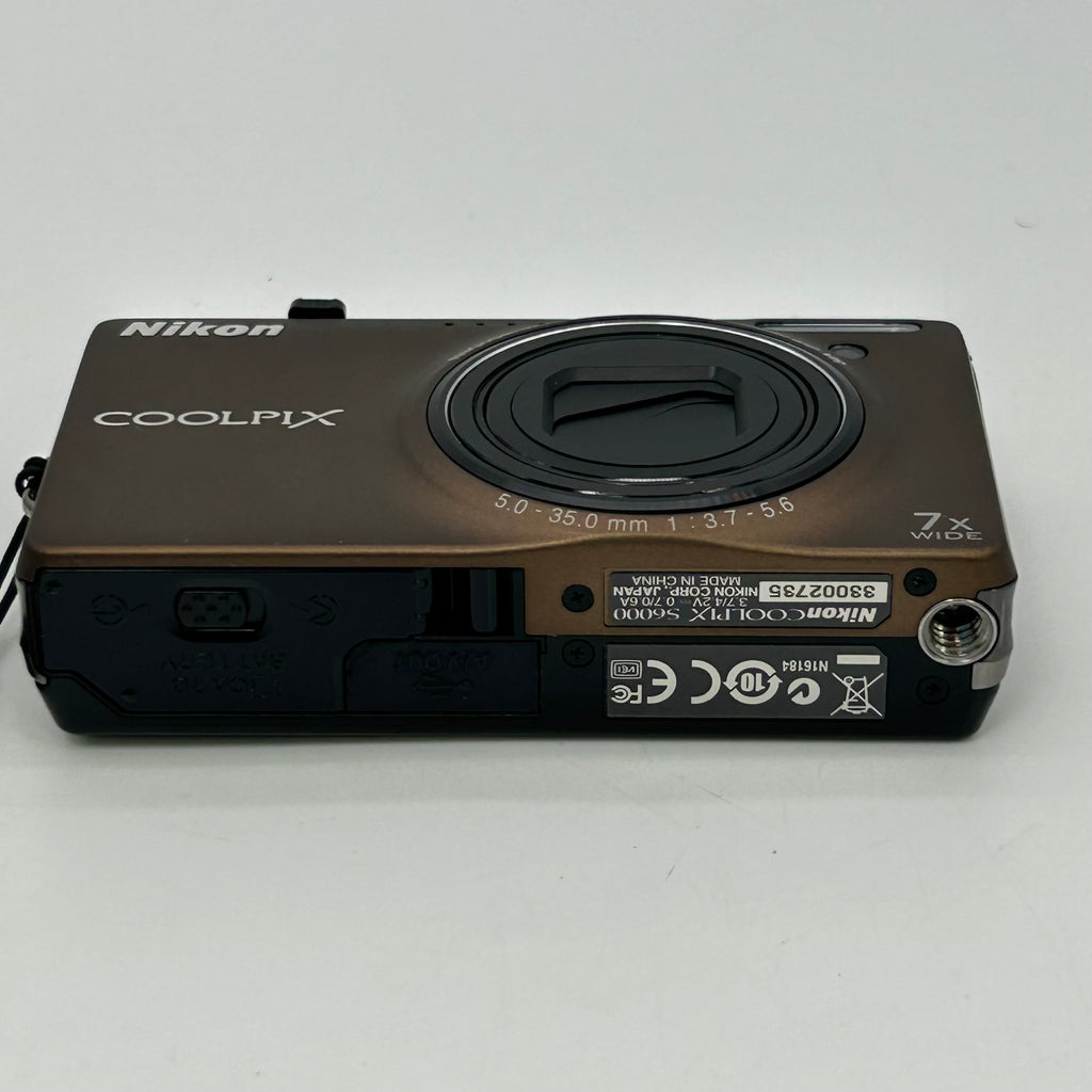 Nikon COOLPIX S6000 14.2MP Digital Camera Bronze - Bundle With Box & Case - VGC