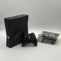 Xbox 360 S 250GB Model 1439 Black Console System Bundle 5 Games 2 Controllers
