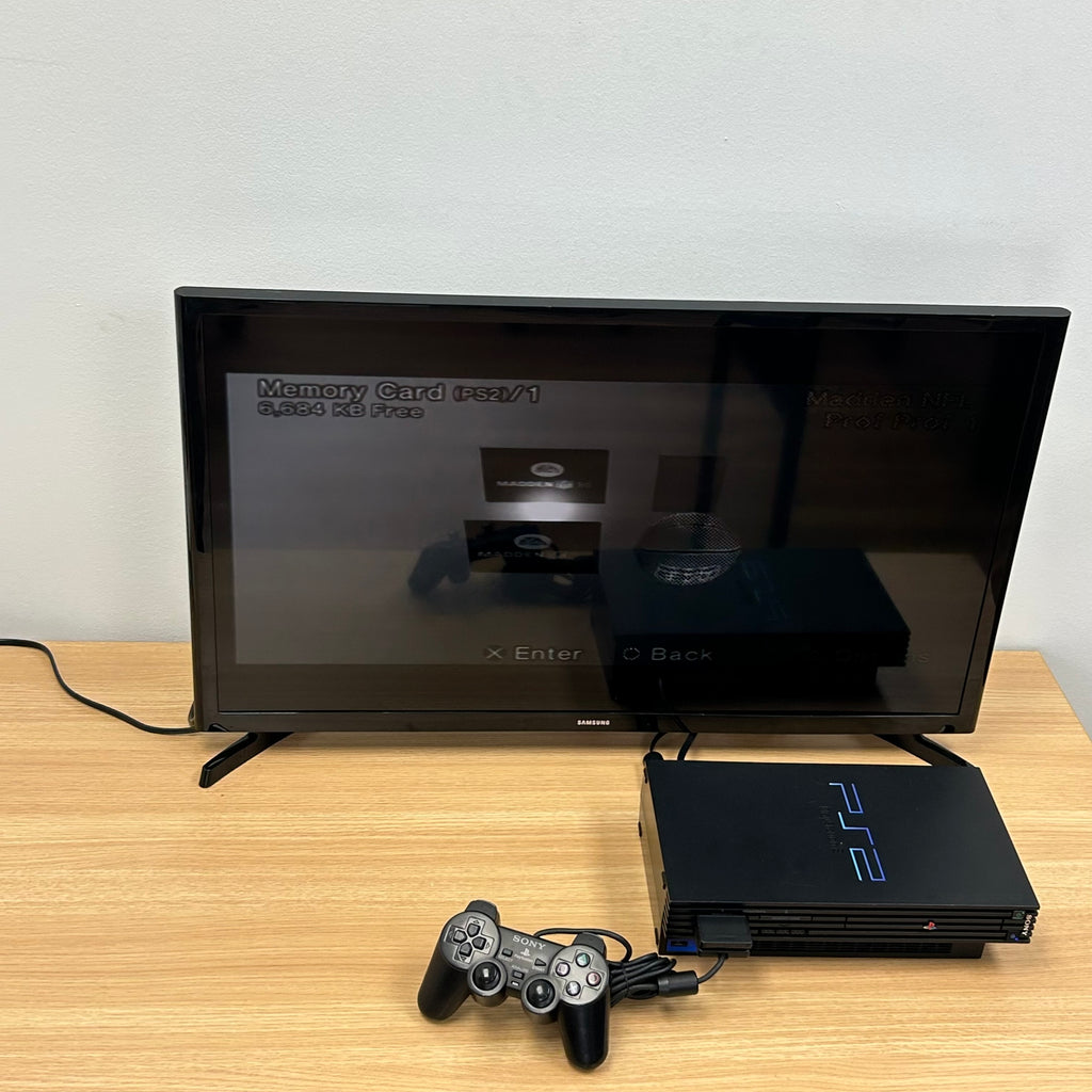 Sony PlayStation 2 PS2 FAT Console SCPH-30001 Bundle w/ 2 Controllers & 10 Games
