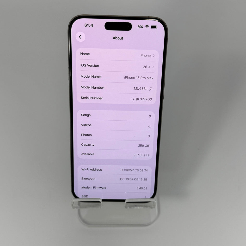 Unlocked  Apple iPhone 15 Pro Max MU683LL/A - 256GB Natural Titanium - Used