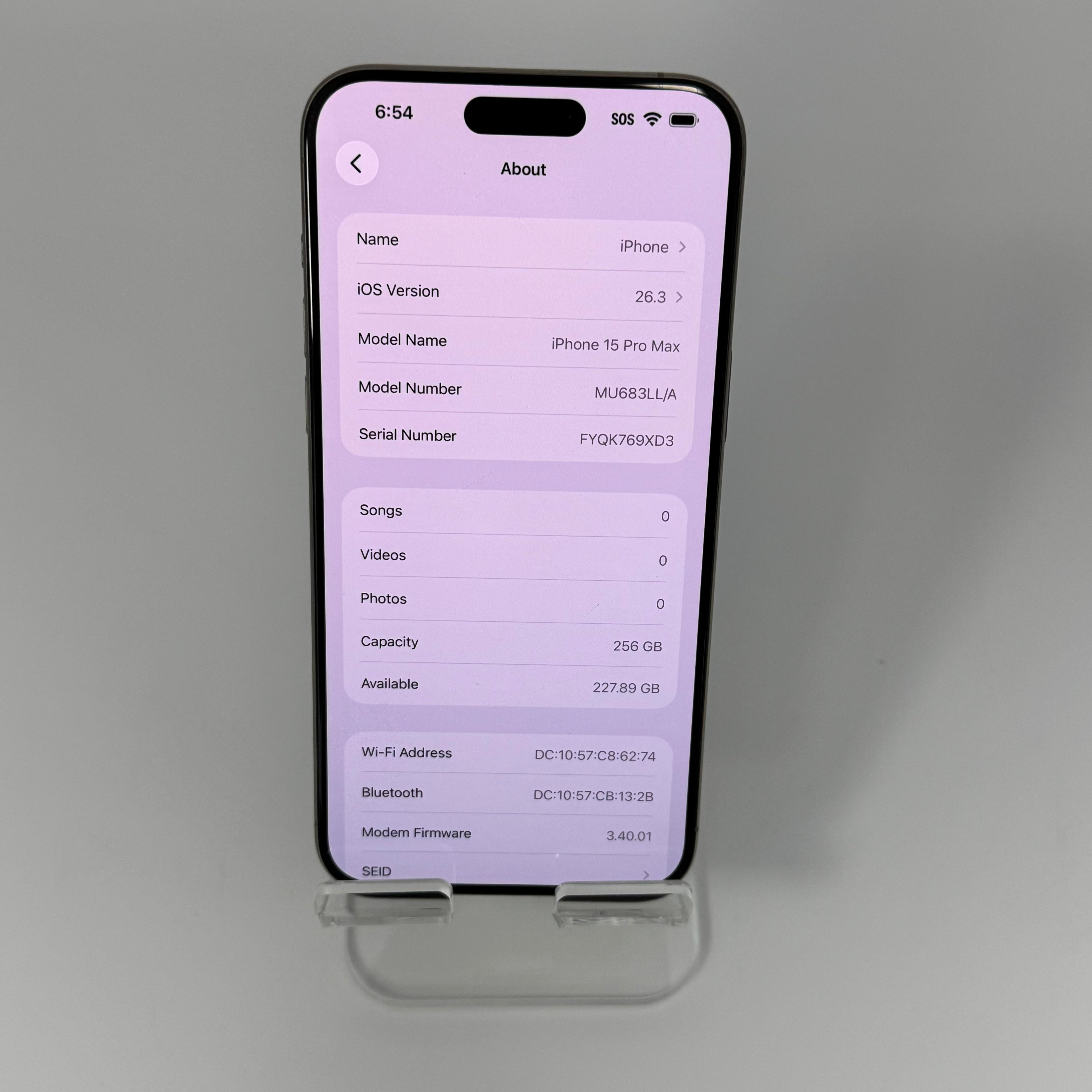 Unlocked  Apple iPhone 15 Pro Max MU683LL/A - 256GB Natural Titanium - Used