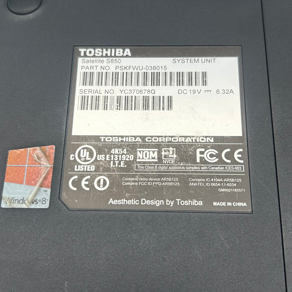 Toshiba Satellite S850 Core i7 2.4GHz,6GB RAM,512GB 15.6" Gray Laptop