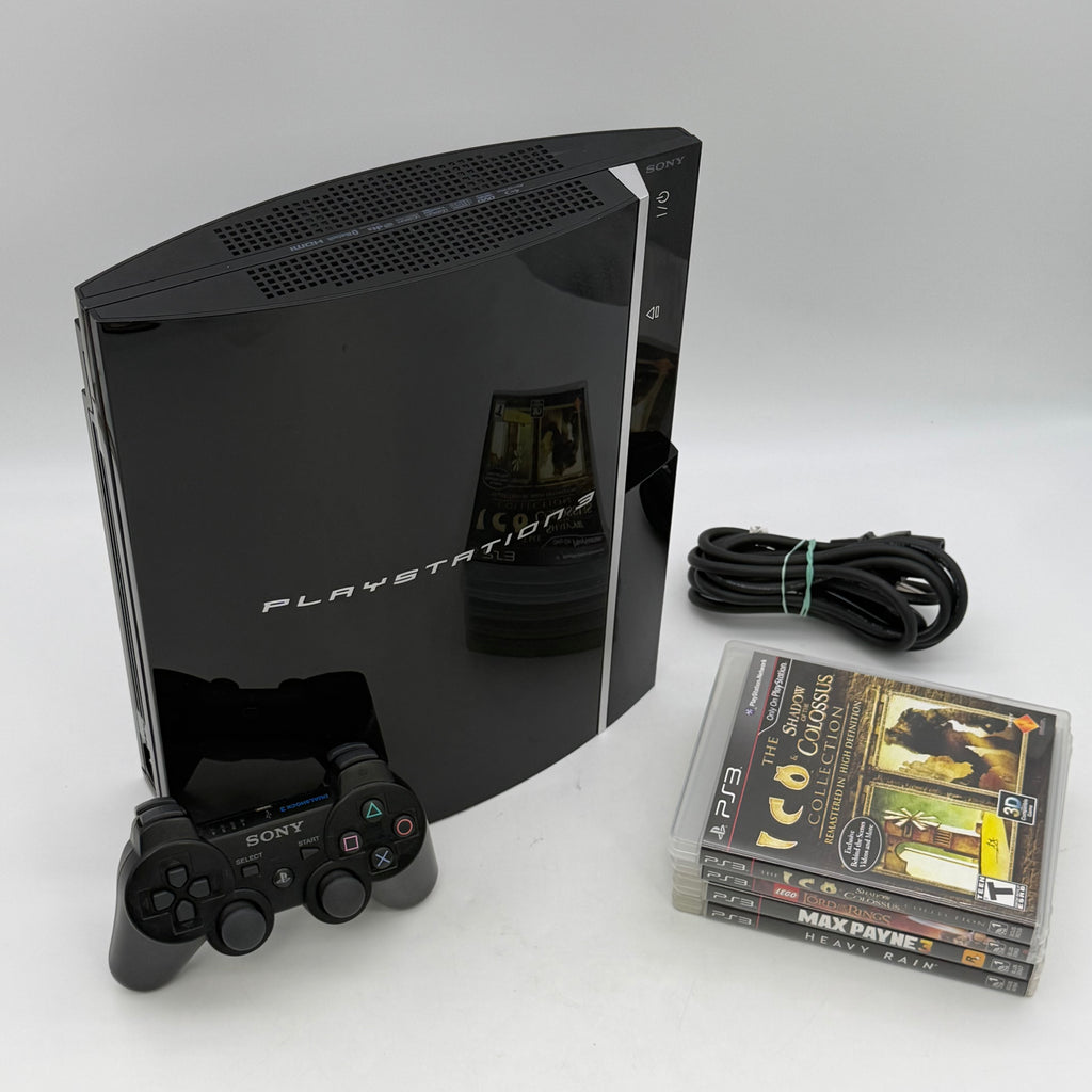 Sony PlayStation 3 FAT CECHK01 80GB Console w/ Controller & 4 Games - Tested