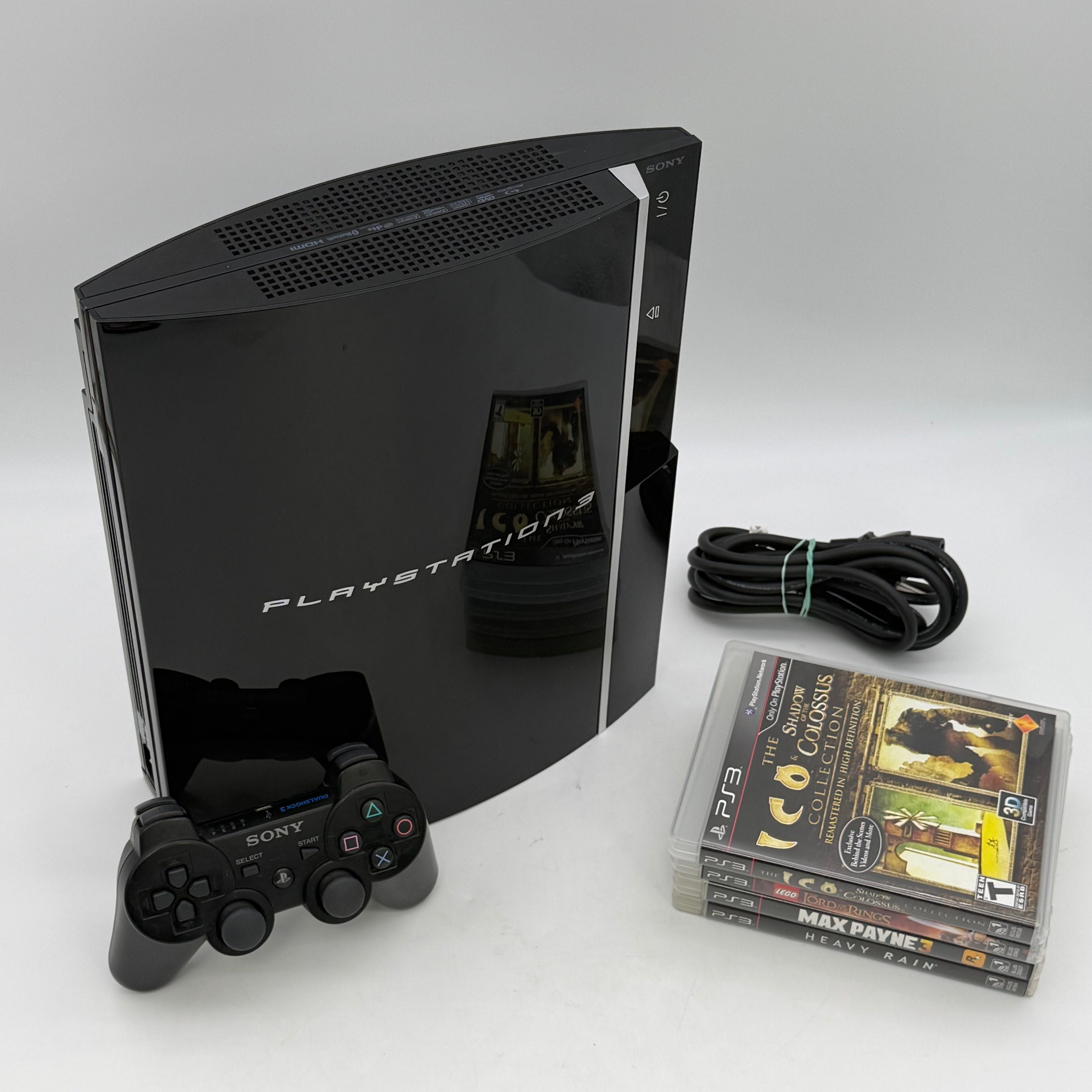 Sony PlayStation 3 FAT CECHK01 80GB Console w/ Controller & 4 Games - Tested