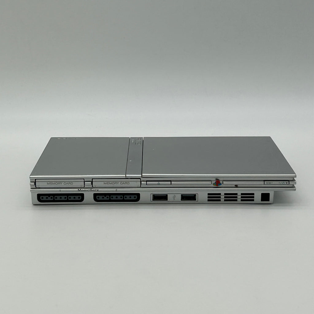 Sony PlayStation 2 Slim Satin Silver Console Bundle SCPH-77001 - Tested