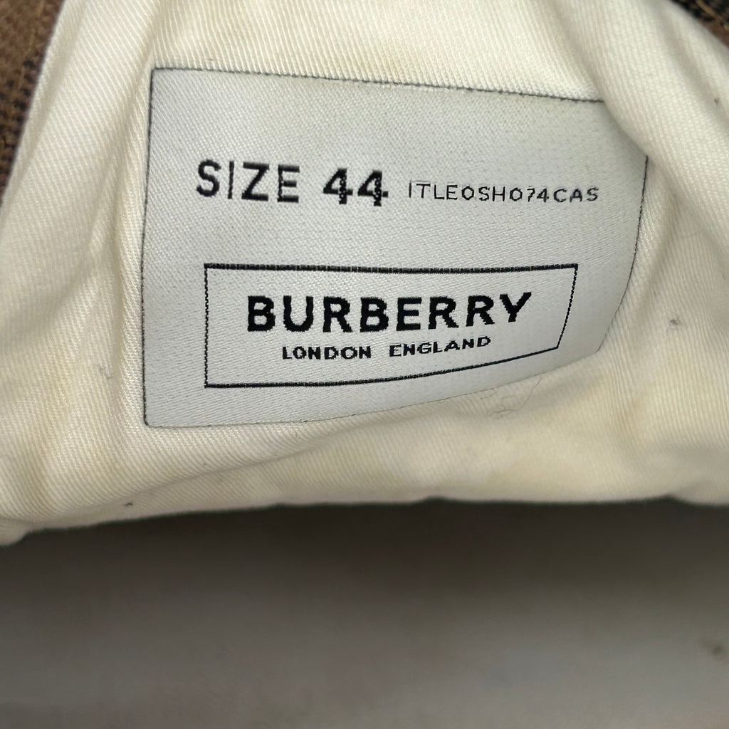 Burberry Vintage Check Sneakers Canvas Low Top Black Sole EU 44 US 11 Plaid Men’s