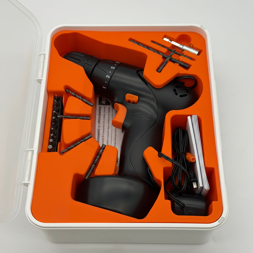 IKEA FIXA Compact Cordless Drill Set Keyless Chuck w/ Case & Bits