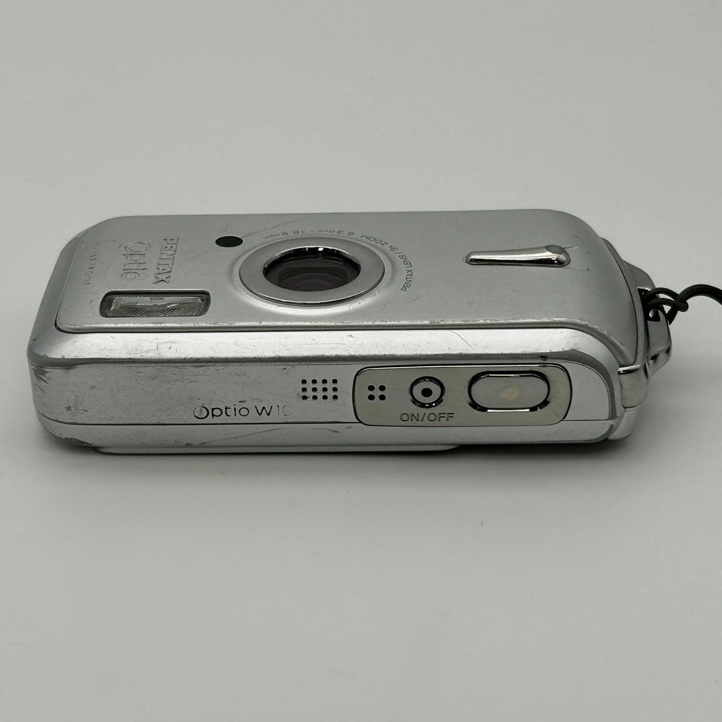 Pentax Underwater Digital Camera Optio W10 6.0MP Silver Tested & Includes 64GB SDXC Card - Used