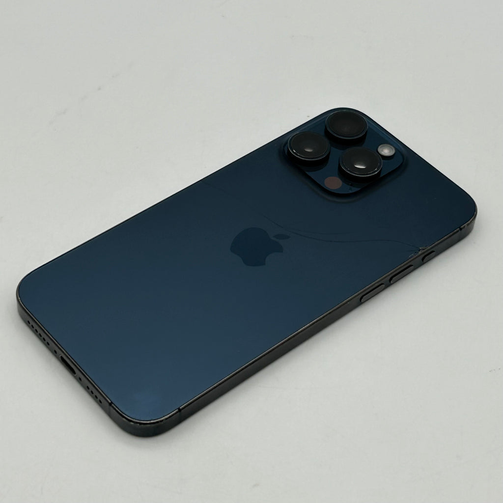 Unlocked Apple iPhone 15 Pro Max - 1TB Blue Titanium - Crack Back - 86% Batt
