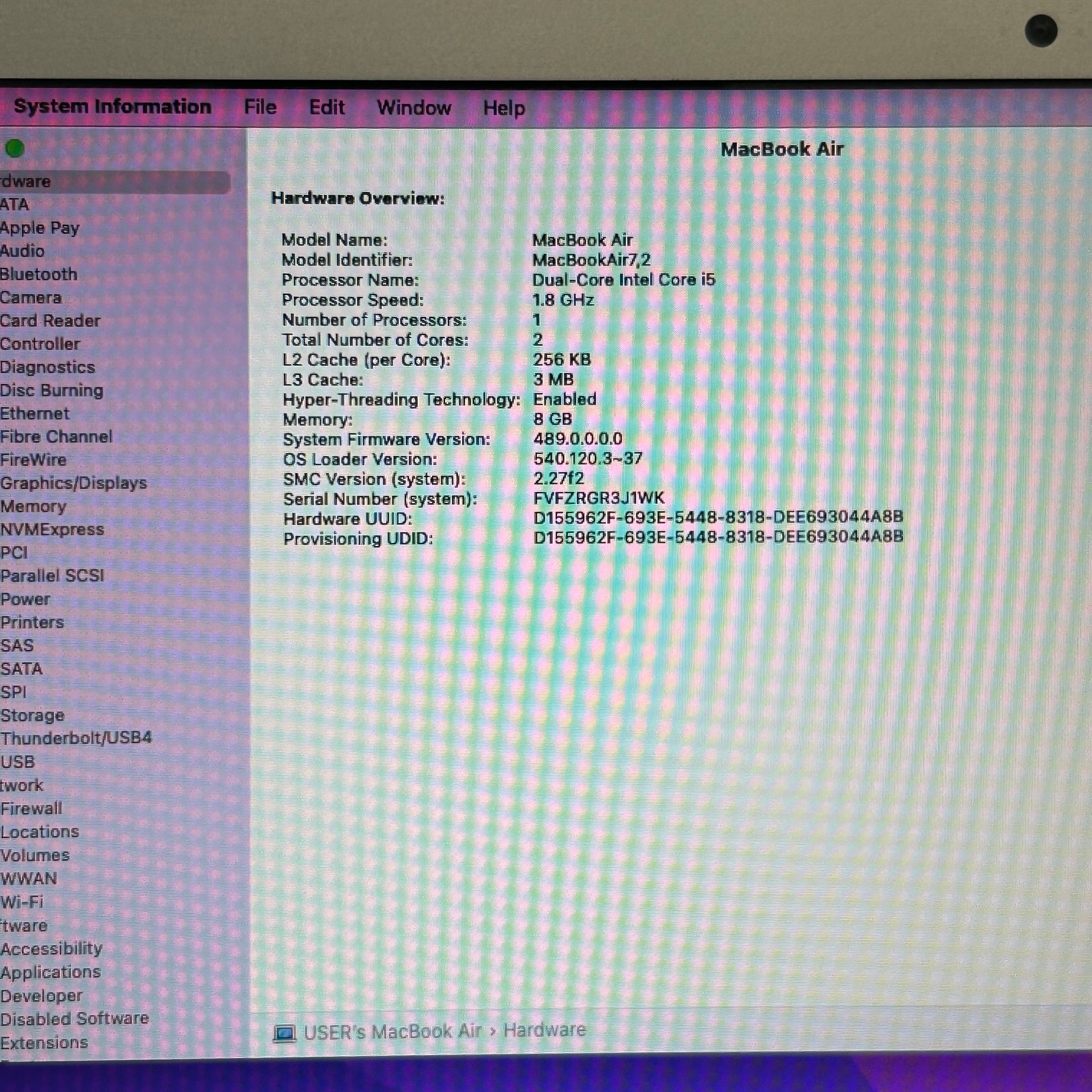 Apple MacBook Air 13 A1466 | 1.8GHz i5 | 8GB | 128GB | Only 31 Battery Cycles