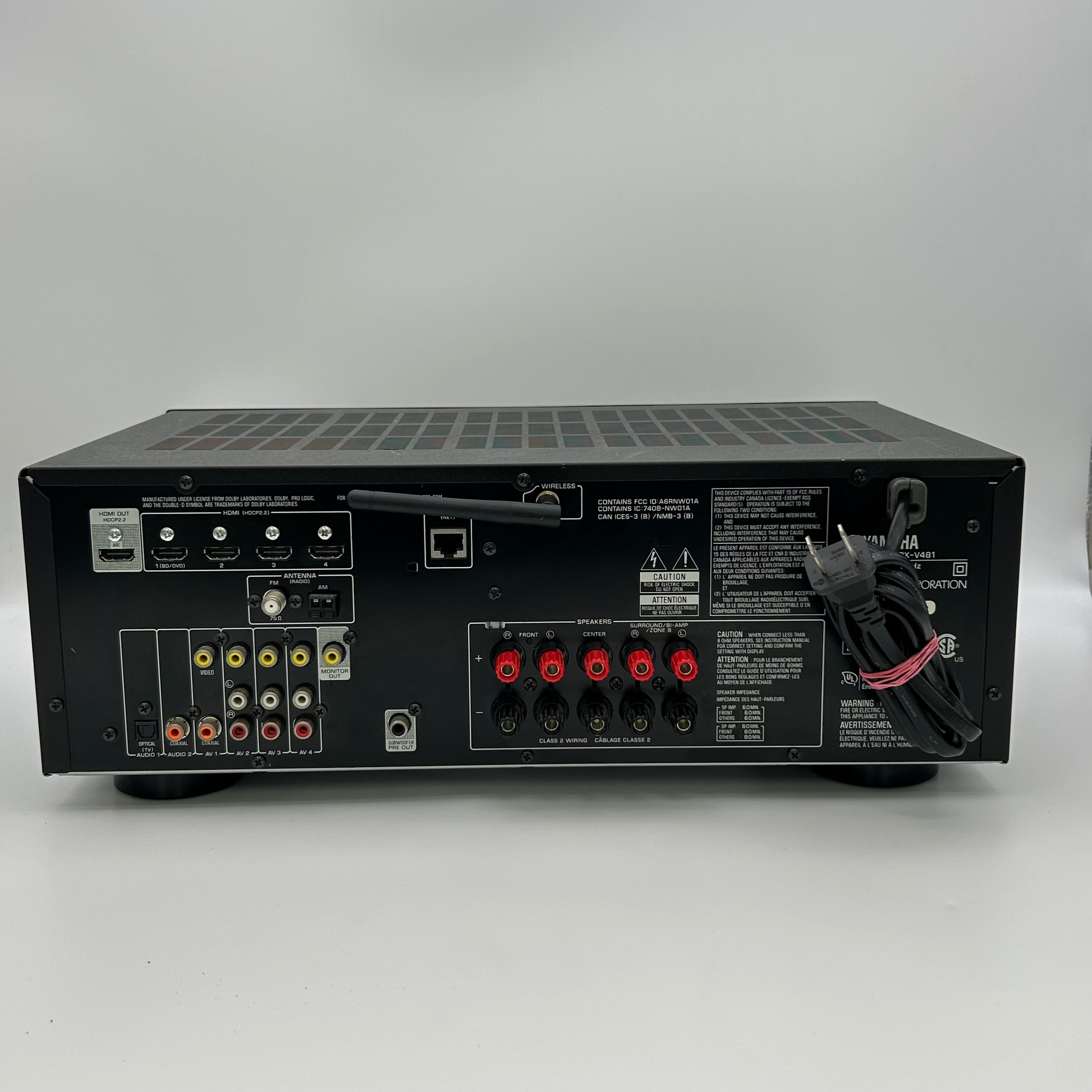 Black Yamaha RX-V481 5.1 Channel AV Receiver Wi-Fi Bluetooth Home Theater - Untested - Parts Only