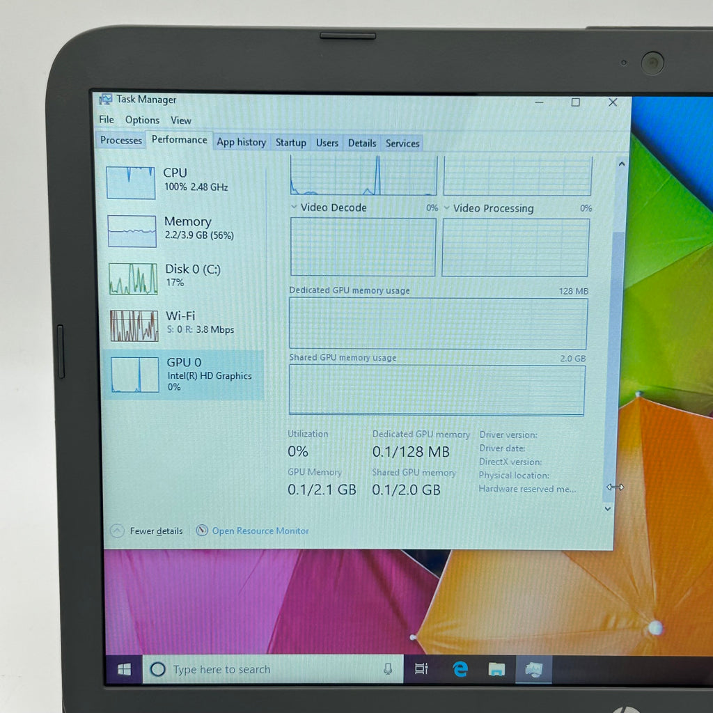 HP Stream 14-CB012DX 14" Celeron N3060 4GB RAM 64GB SSD Win 10