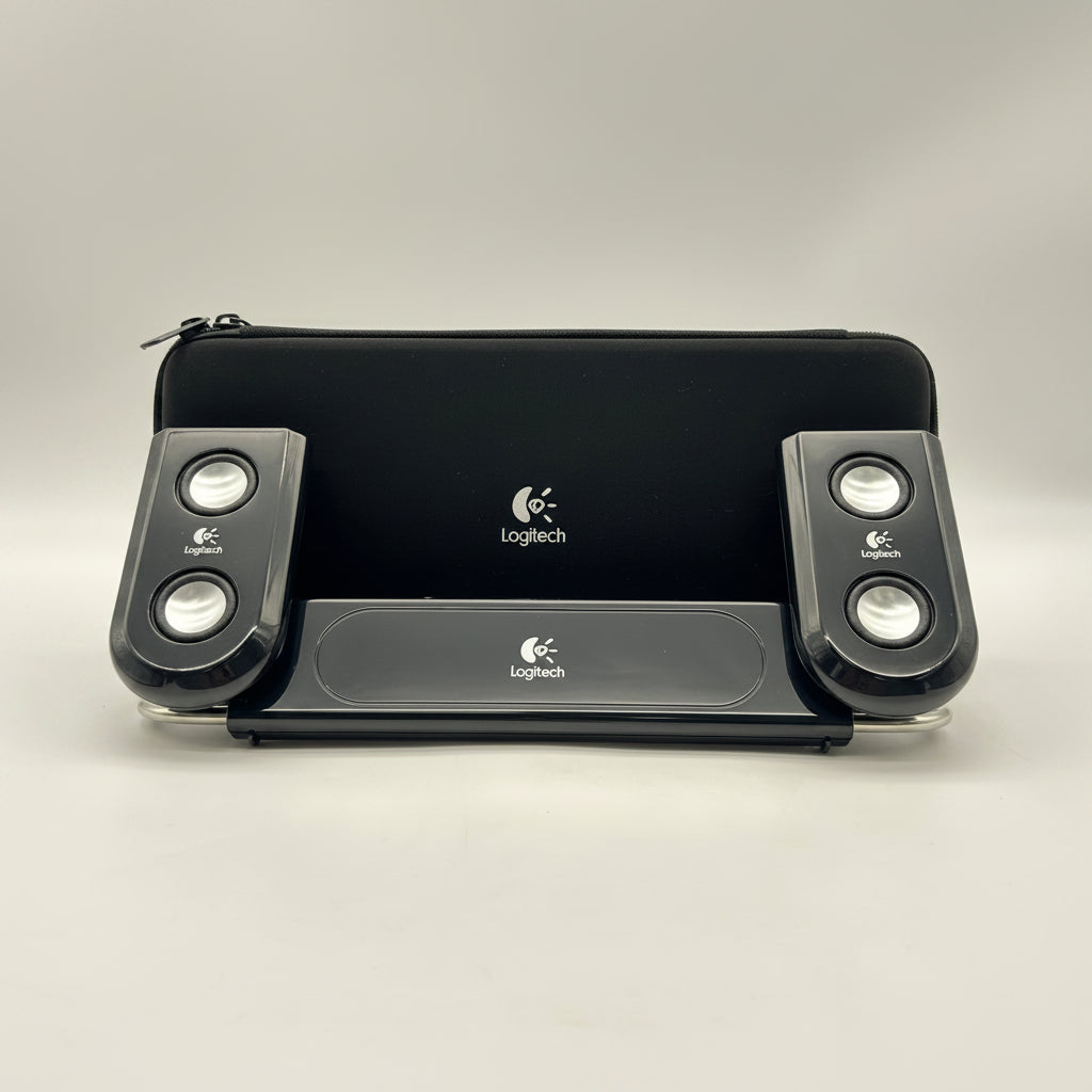 Logitech PlayGear Amplified Speakers For Sony PSP # S-0179A w/ Case