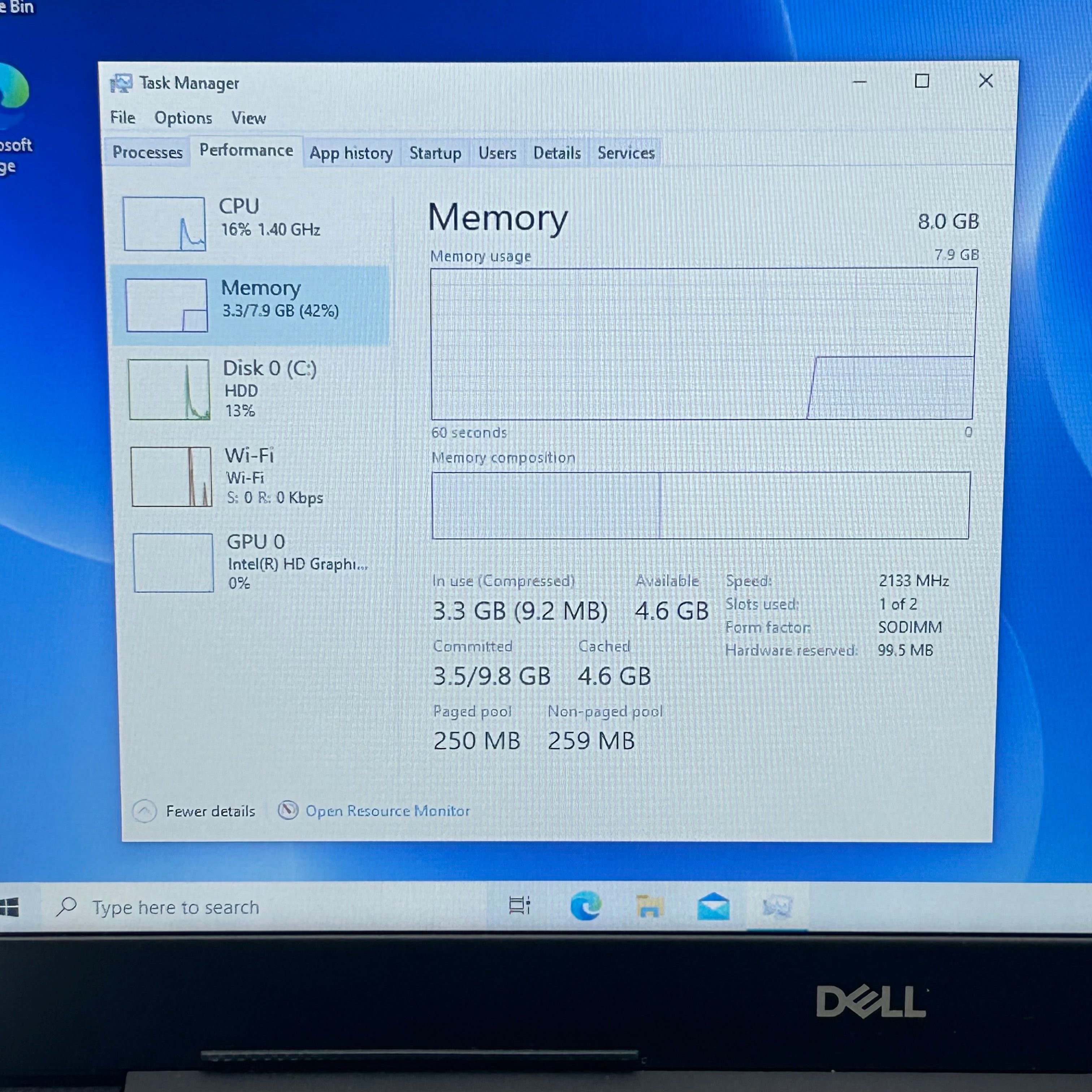 Dell Inspiron 3581 i3 2.3GHz, 8GB RAM, 1TB HDD Laptop