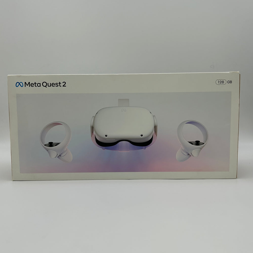 Meta Quest 2 128GB All-in-One VR Headset + Controllers + Original Box - White - Used With Box