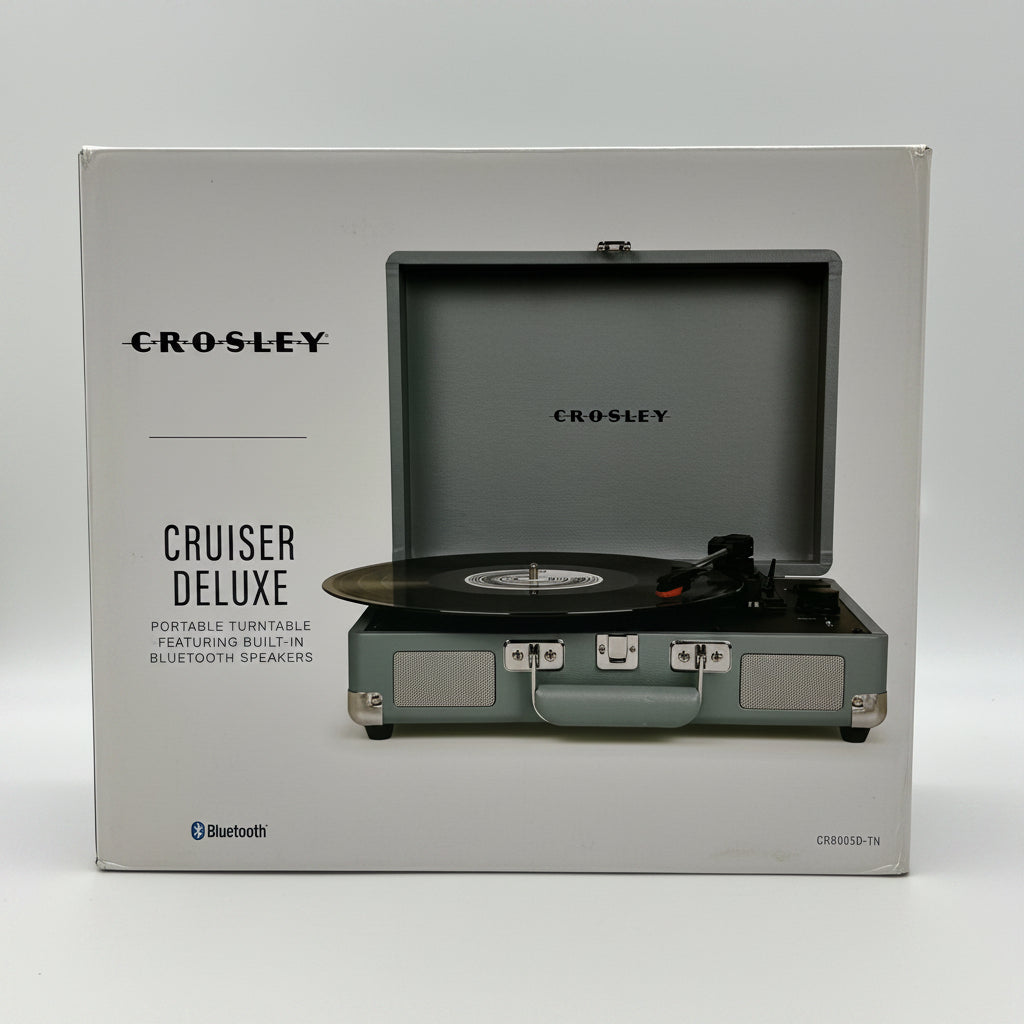 Crosley Cruiser Deluxe Turntable CR8005D-TN Slate Blue New Open Box Bluetooth