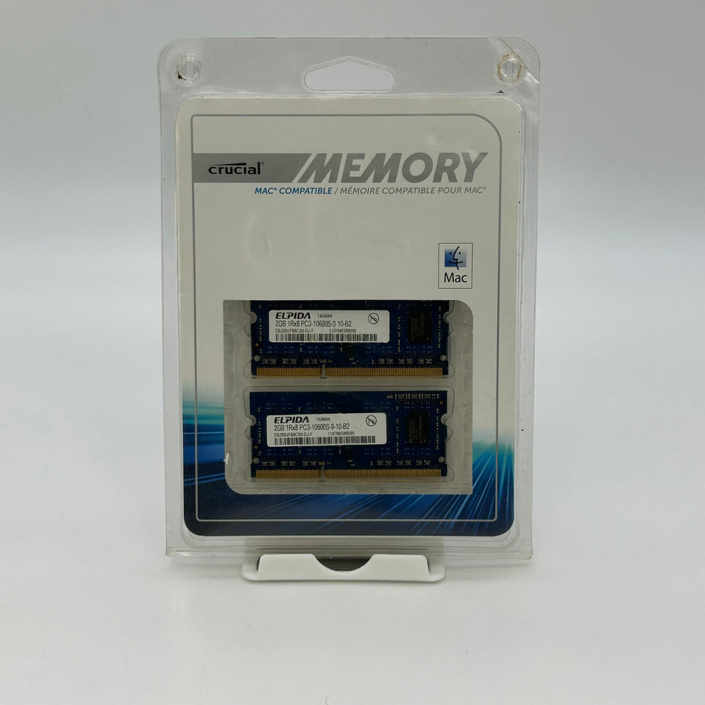 Crucial Elpida 4GB Kit (2x2GB) DDR3 1333MHz PC3-10600S Laptop RAM UNTESTED