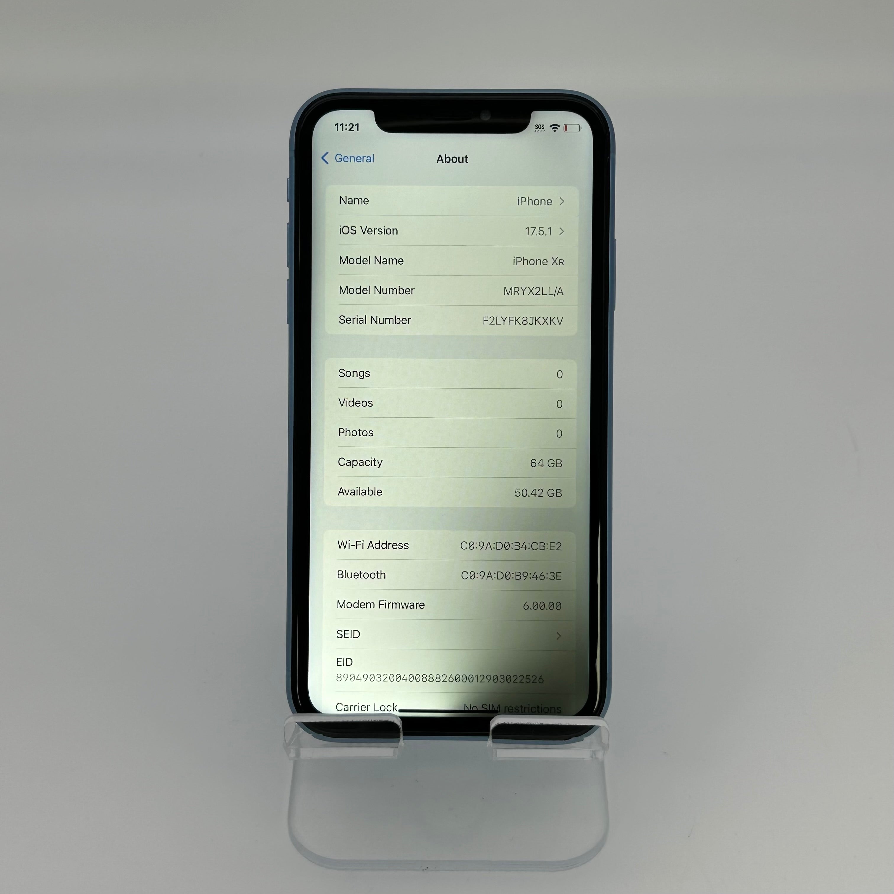 Apple iPhone XR 64GB – Blue Unlocked - Used