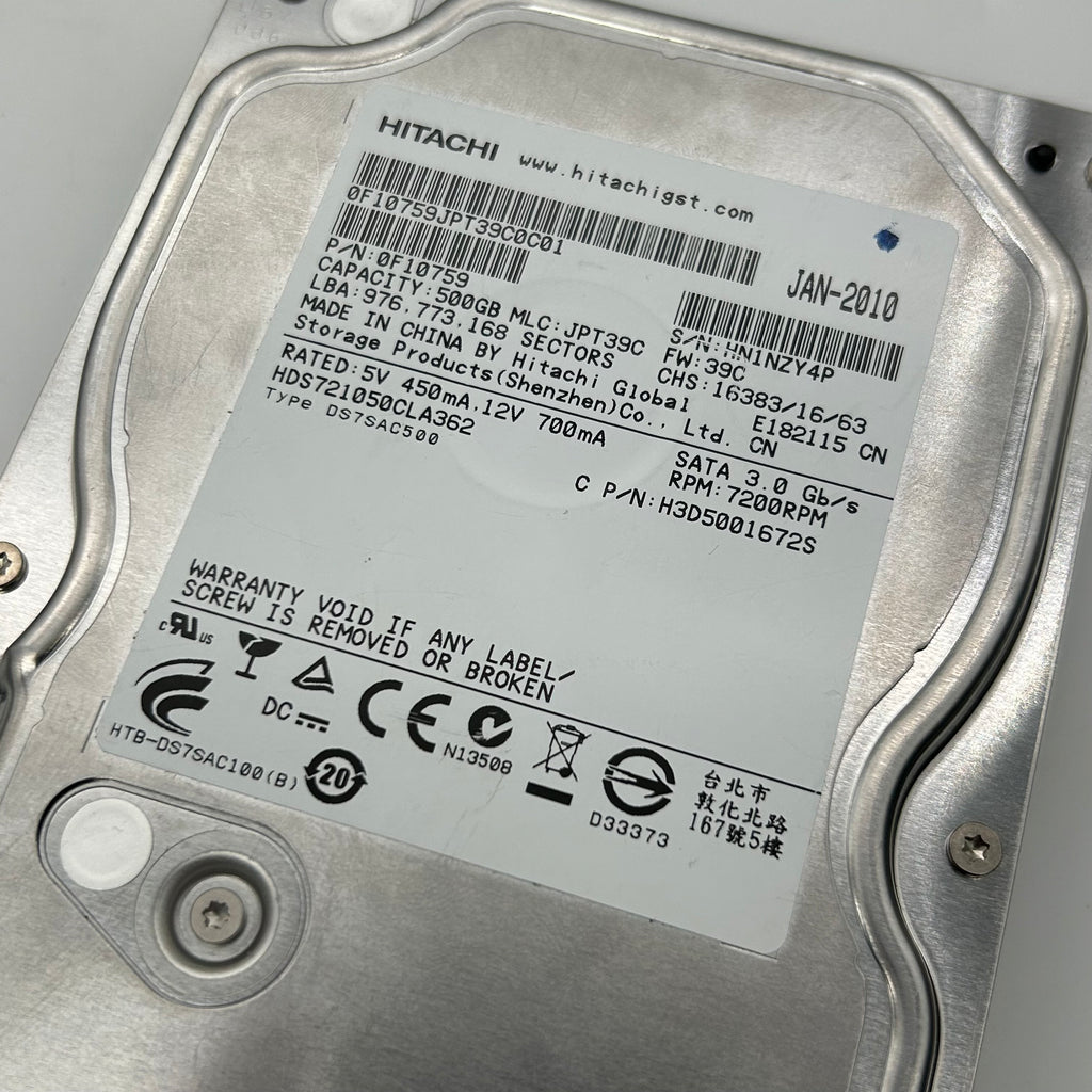 Lot of 16 Hitachi 500GB 3.5" SATA Hard Drives HDS721050CLA362 Bulk Untested