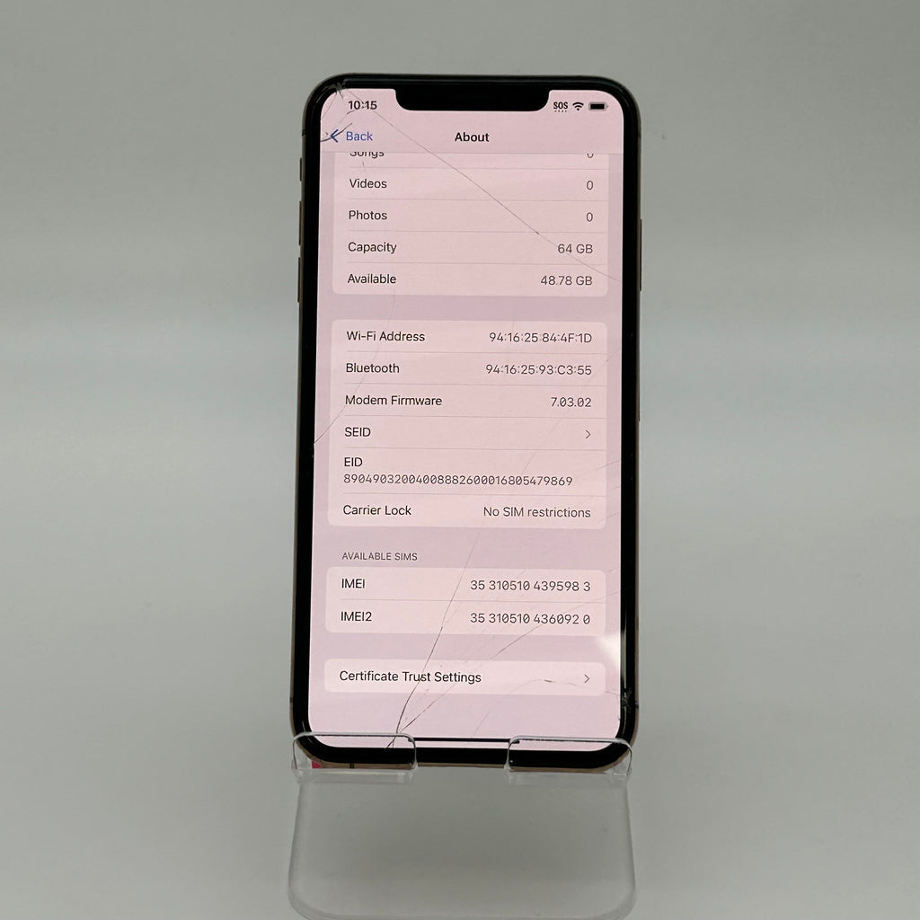 Apple iPhone XS Max 64GB Gold Unlocked - For Parts