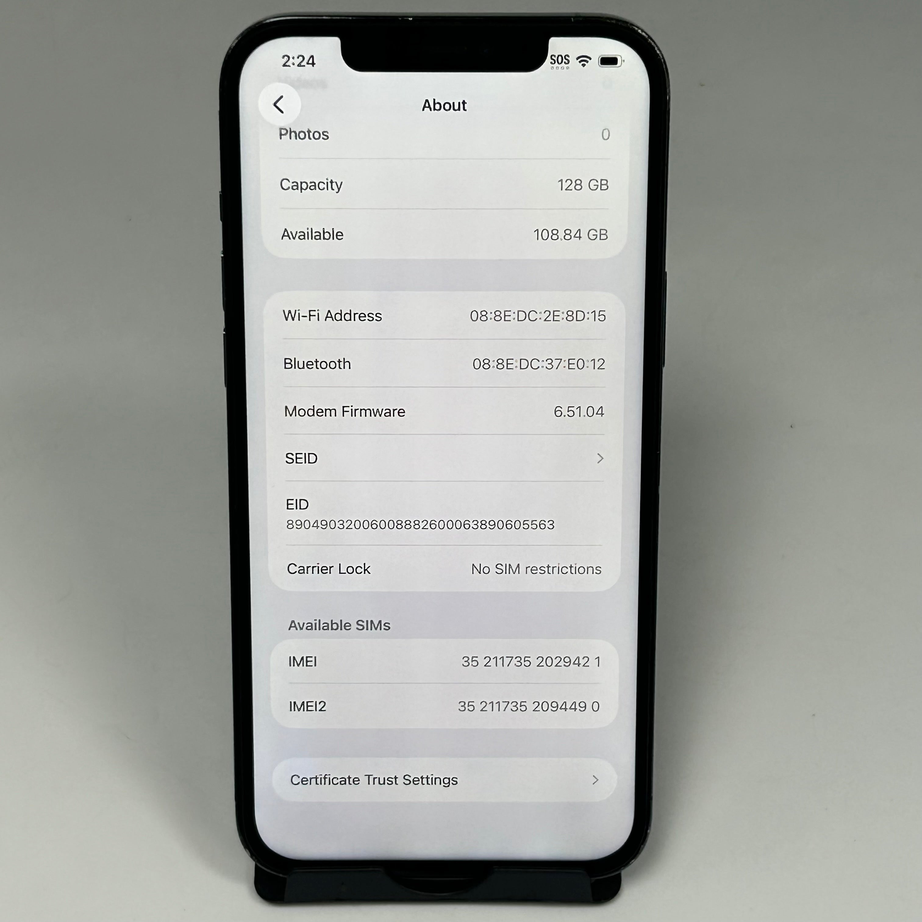 Apple iPhone 12 Pro Max 128GB–UNLOCKED - Service Battery